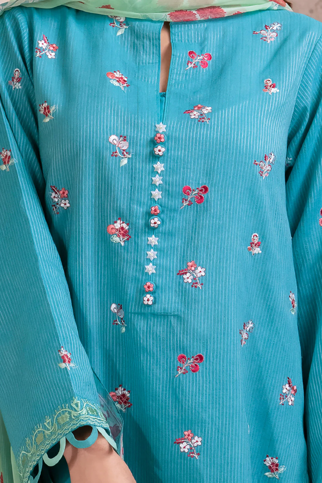Embroidered Shirt Shalwar Dupatta - 1115 - Image 4