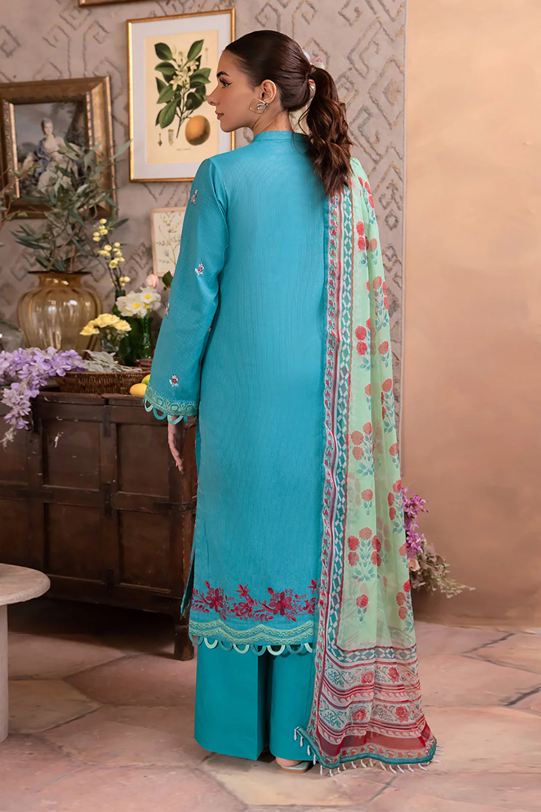 Embroidered Shirt Shalwar Dupatta - 1115 - Image 5