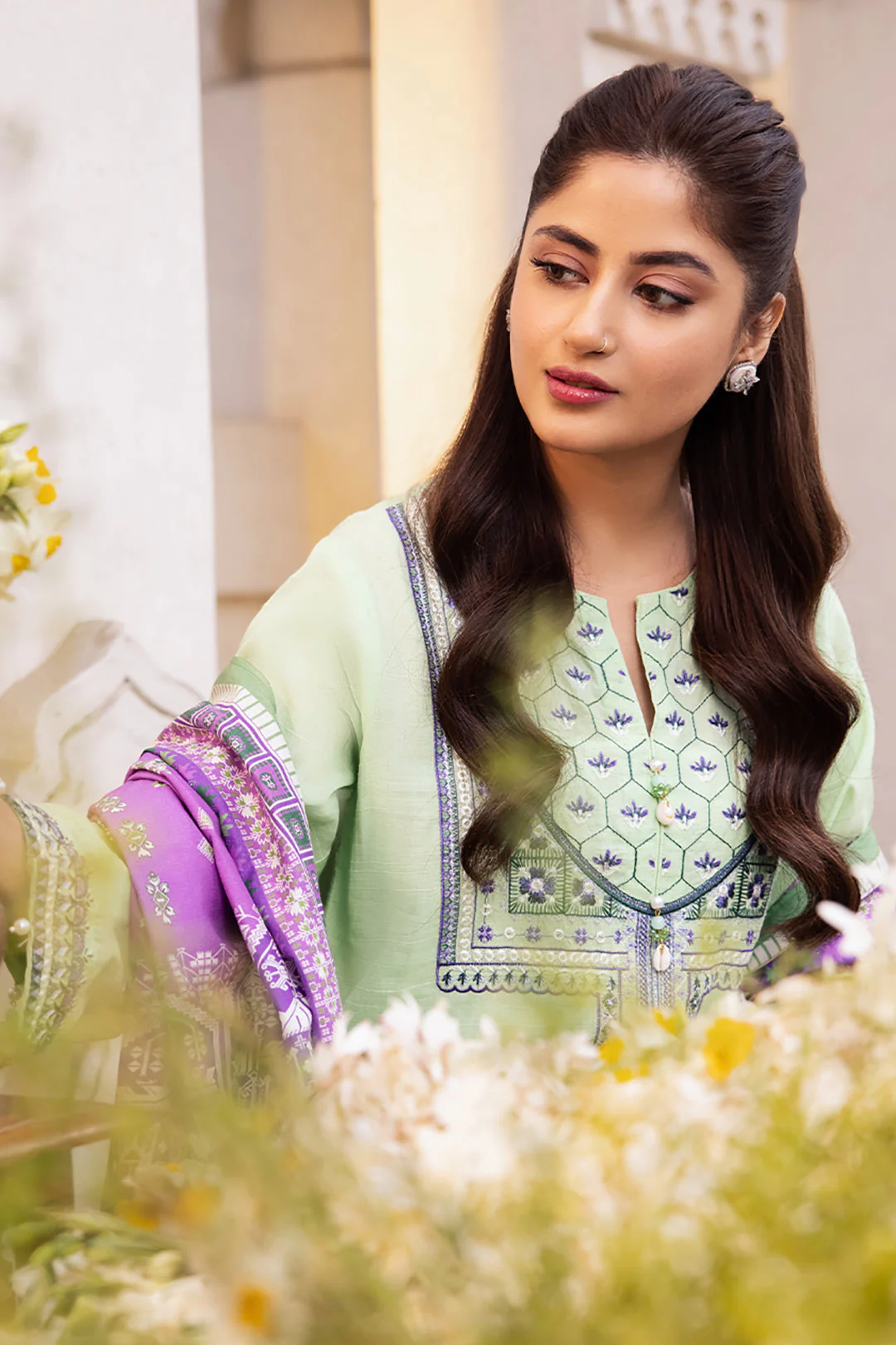Embroidered Shirt Shalwar Dupatta - 1120 - Image 4