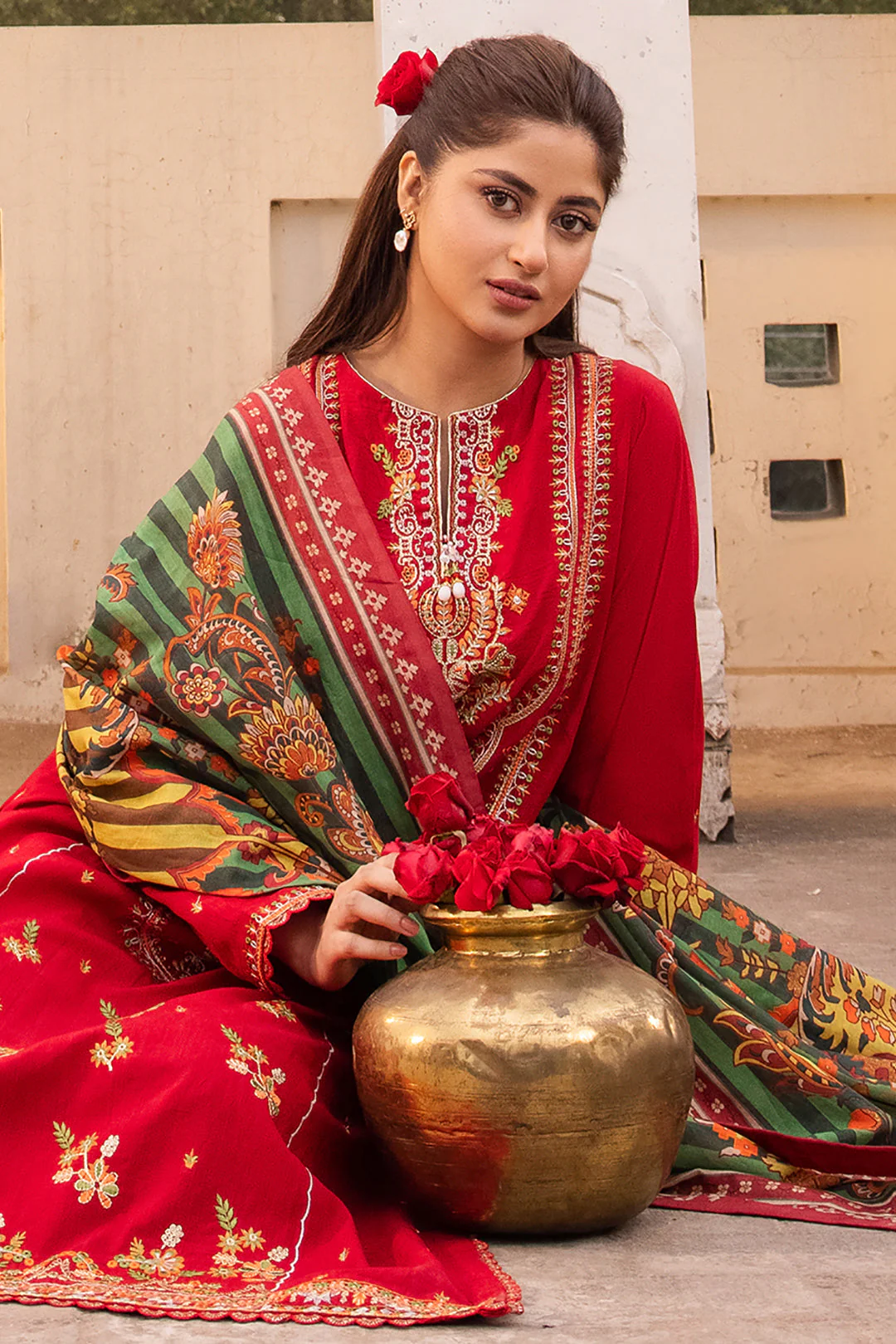 Embroidered Shirt Shalwar Dupatta - 1122 - Image 7