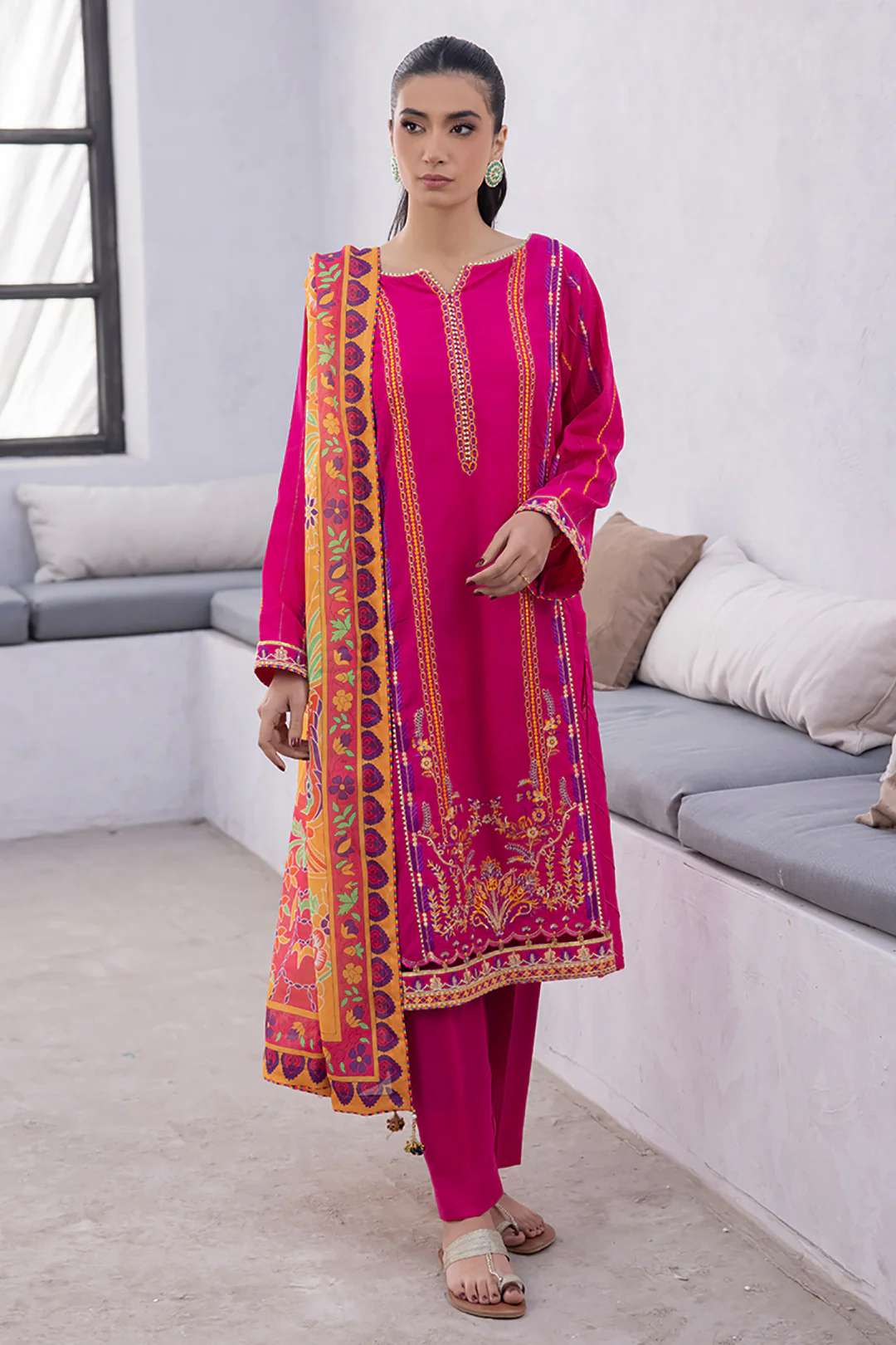 Embroidered Shirt Shalwar Dupatta - 1125 - Image 3