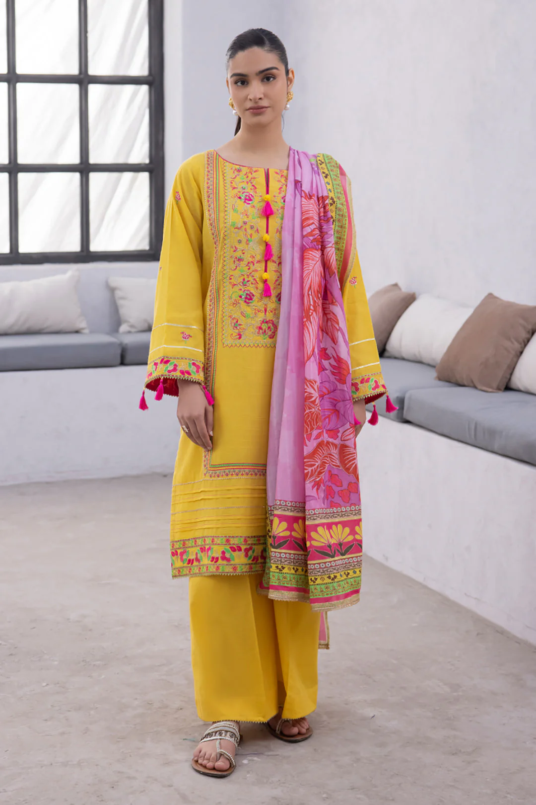 Embroidered Shirt Shalwar Dupatta - 1126 - Image 2