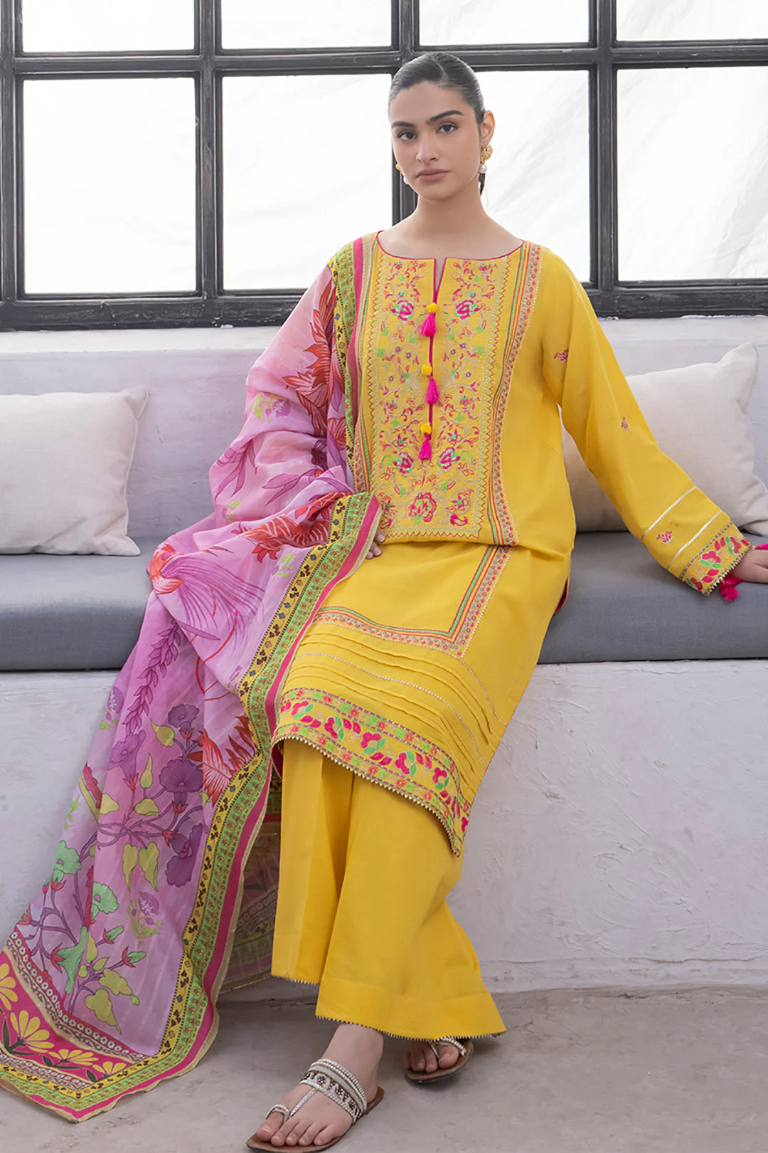 Embroidered Shirt Shalwar Dupatta - 1126 - Image 3