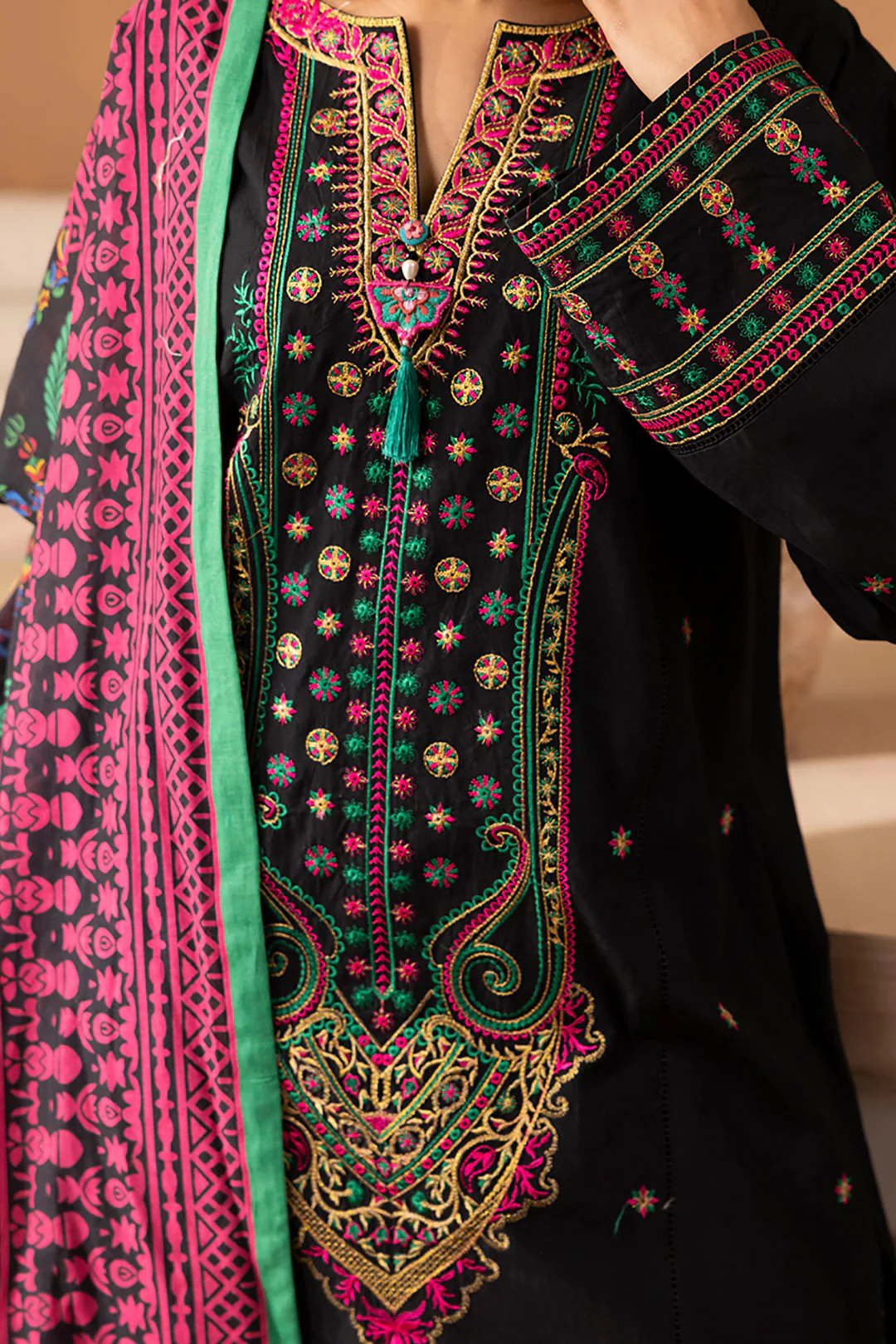Embroidered Shirt Shalwar Dupatta - 1138 - Image 4