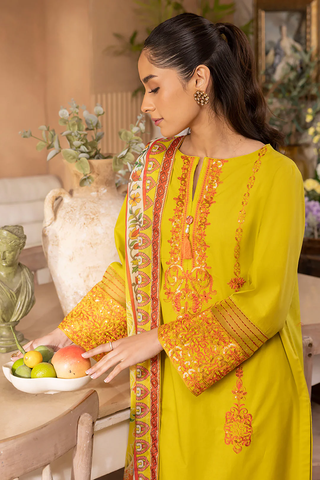 Embroidered Shirt Shalwar Dupatta - 1144 - Image 3