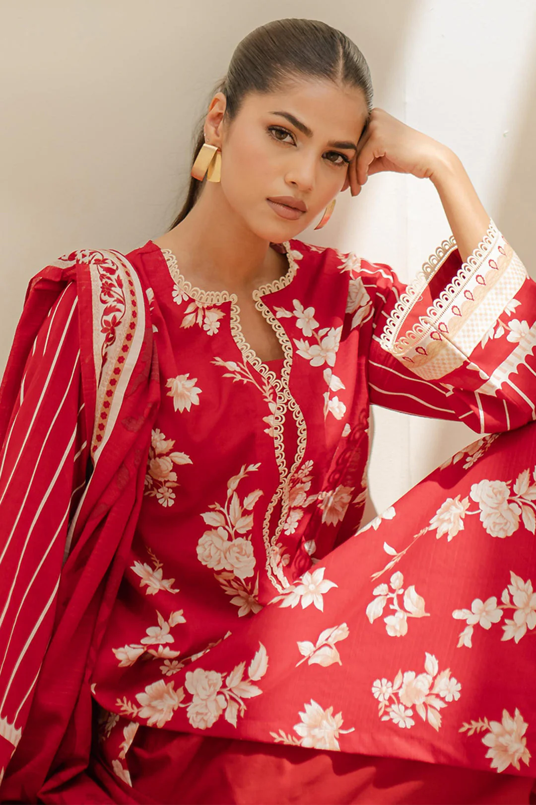 Embroidered Shirt Shalwar Dupatta - 1250 - Image 2