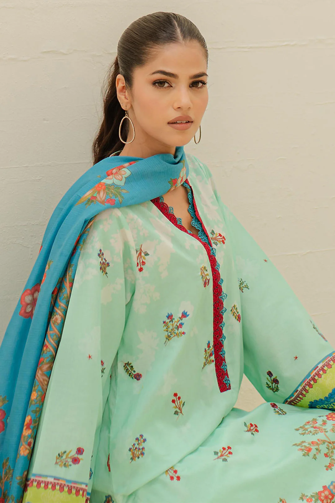 Embroidered Shirt Shalwar Dupatta - 1255 - Image 2