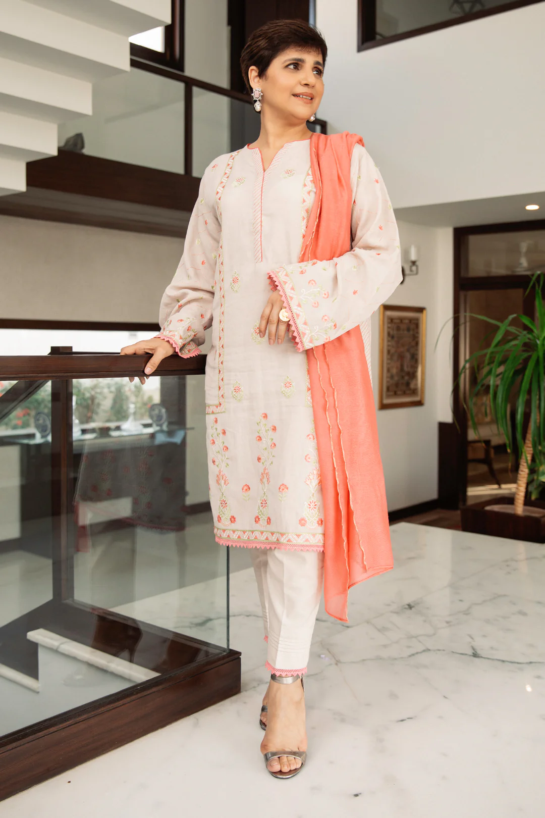 Embroidered Shirt Shalwar Dupatta - 1892 - Image 2