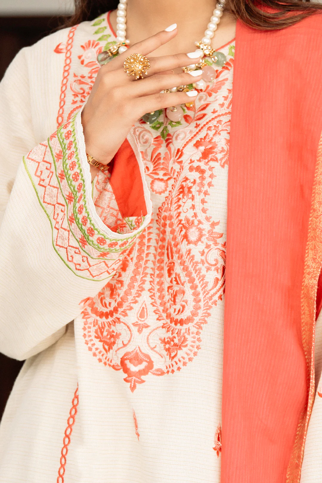 Embroidered Shirt Shalwar Dupatta - 1894 - Image 4