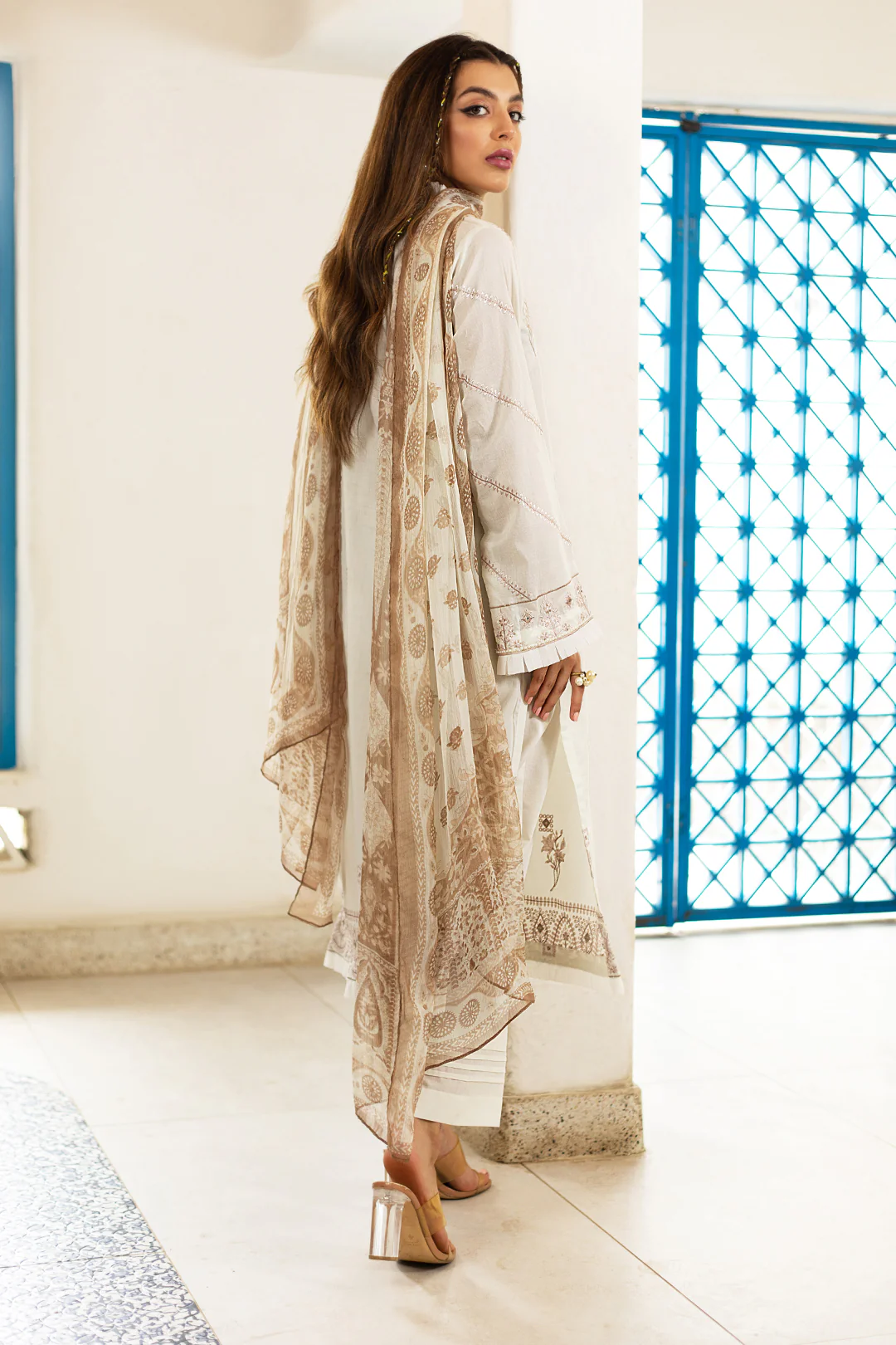 Embroidered Shirt Shalwar Dupatta - 1995 - Image 7