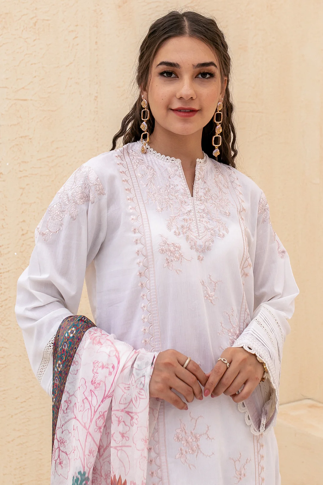 Embroidered Shirt Shalwar Dupatta - 2003 - Image 7