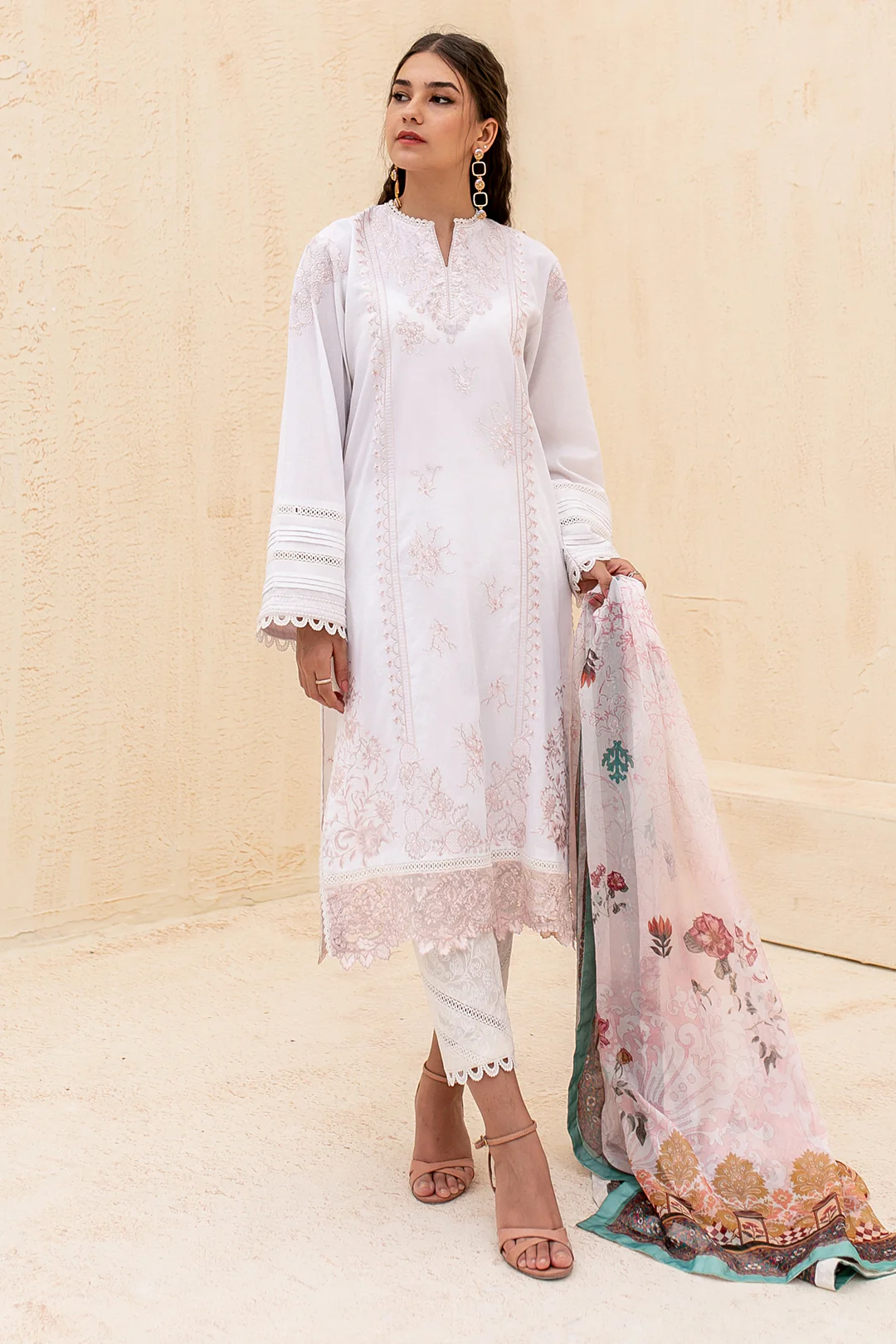 Embroidered Shirt Shalwar Dupatta - 2003 - Image 9