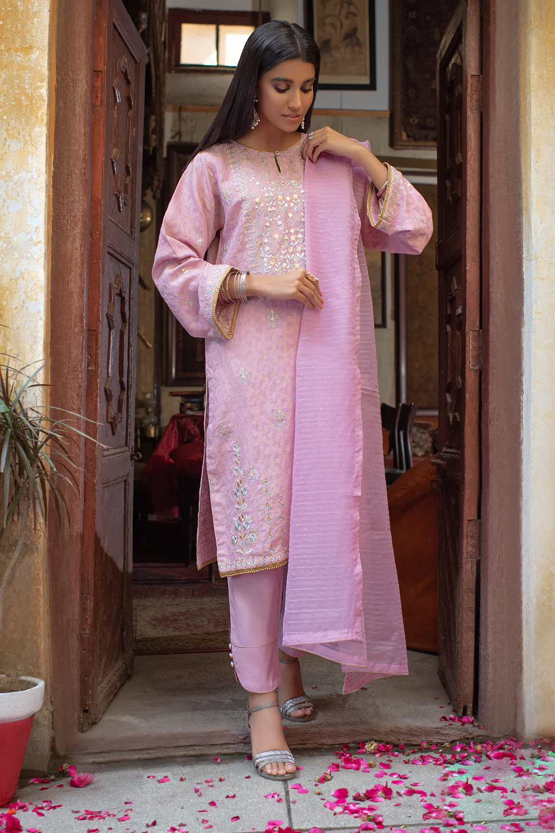 Embroidered Shirt Shalwar Dupatta - 2020 - Image 2