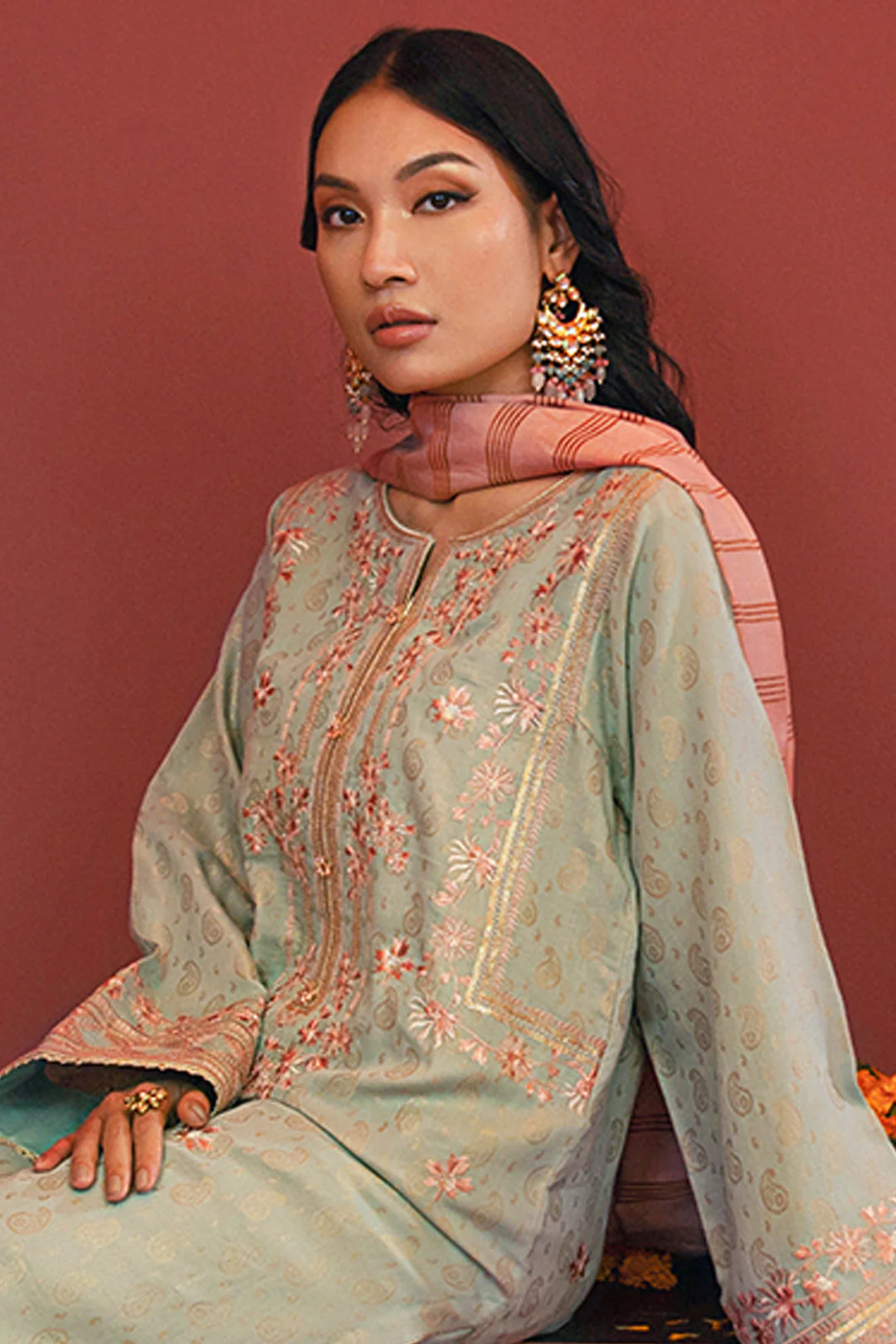 Embroidered Shirt Shalwar Dupatta - 2044