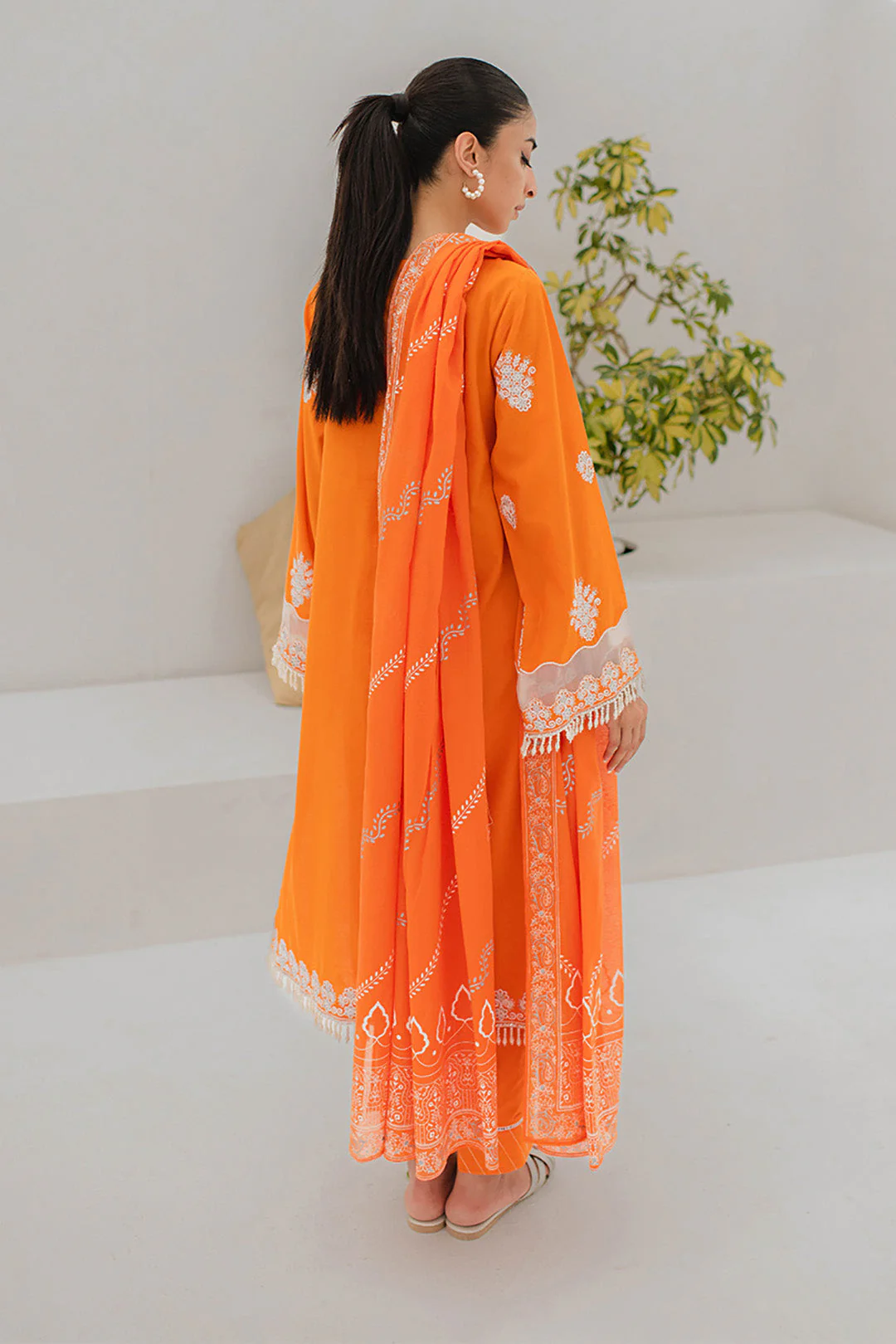 Embroidered Shirt Shalwar Dupatta - 0283 - Image 5