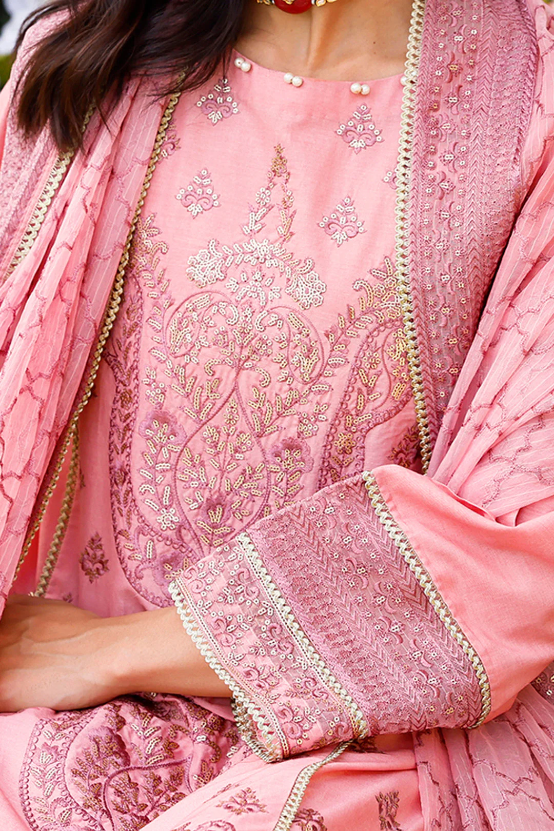 Embroidered Shirt Shalwar Dupatta - 0288 - Image 3