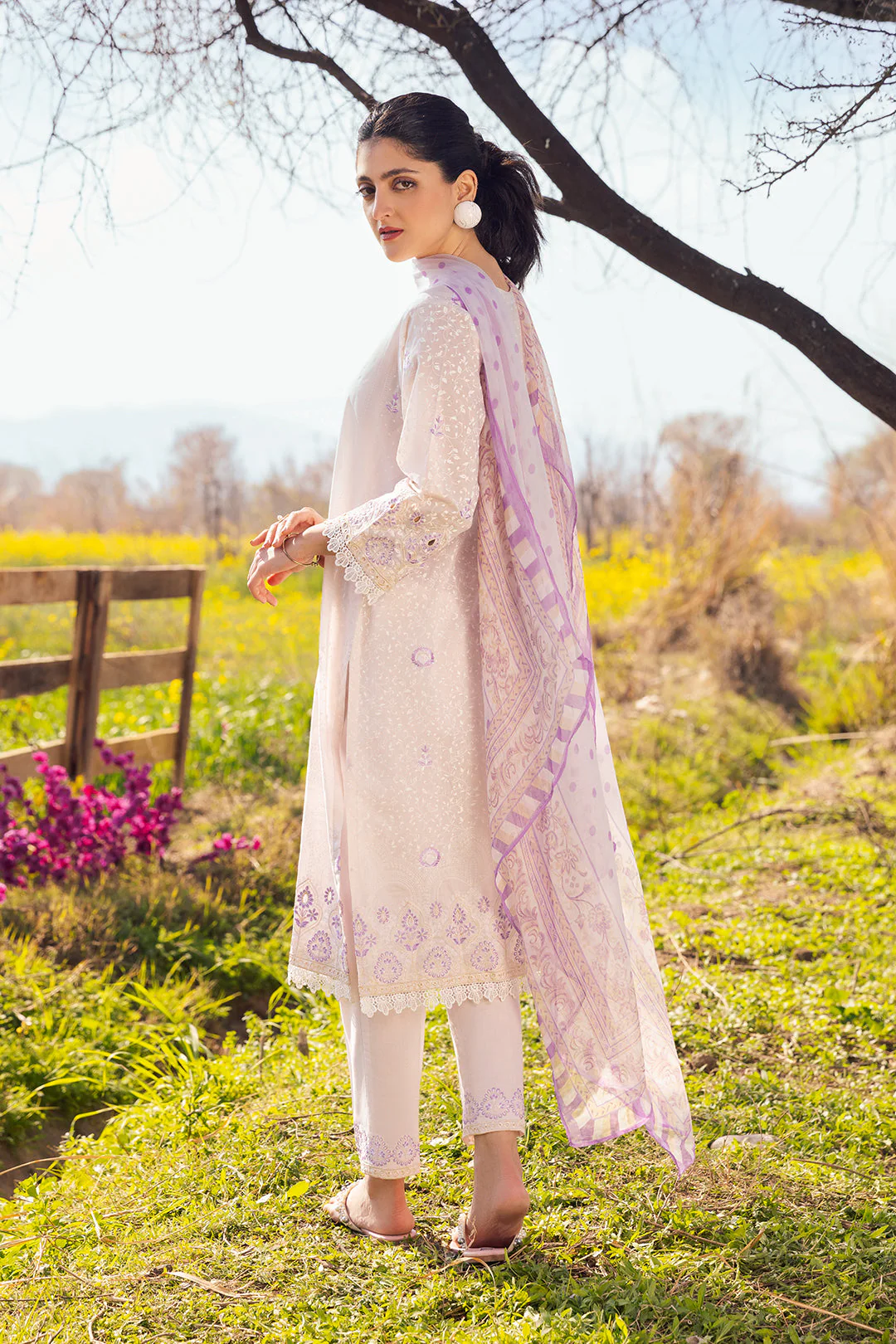 Embroidered Shirt Shalwar Dupatta - 0046 - Image 3