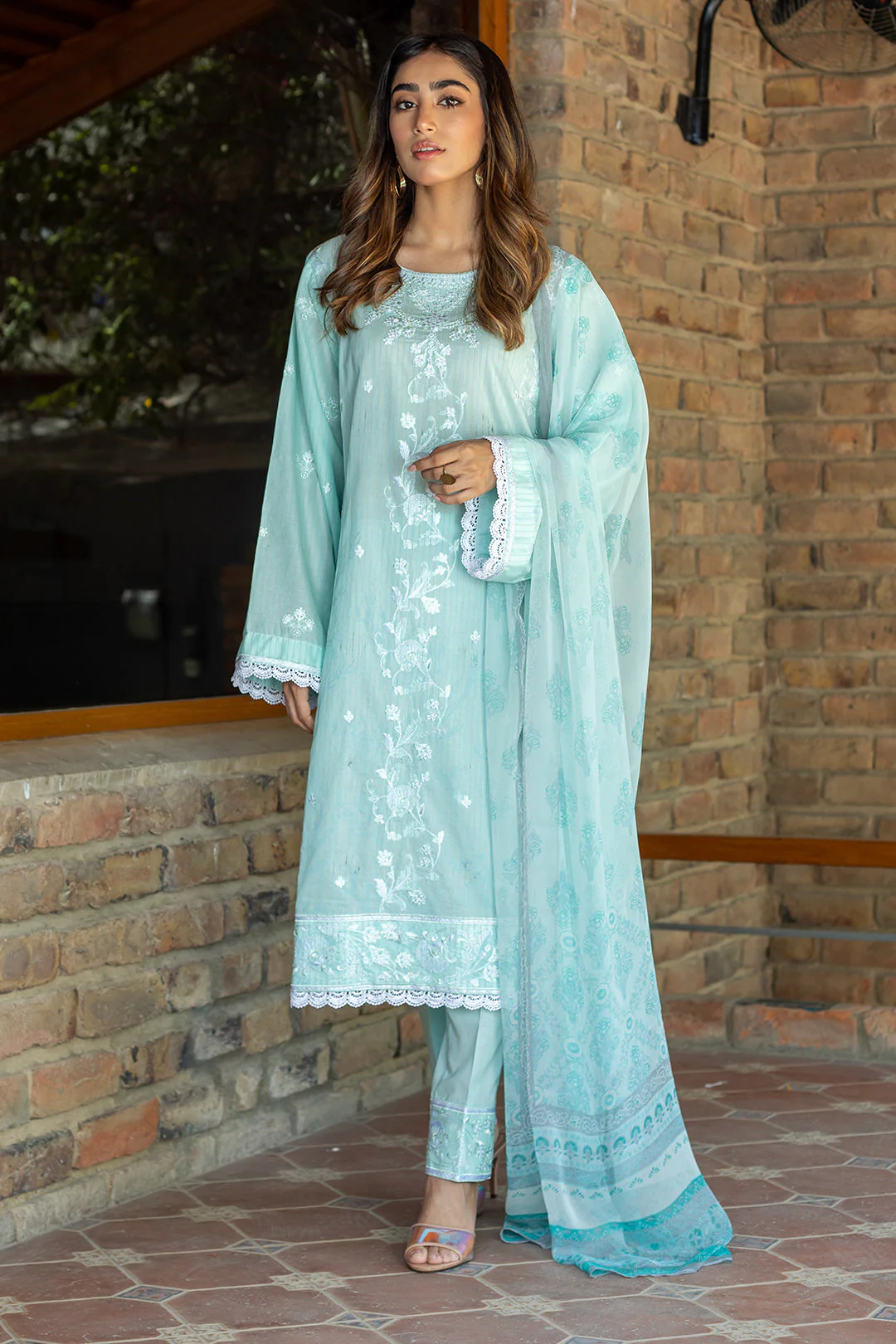 Embroidered Shirt Shalwar Dupatta - 0051 - Image 3