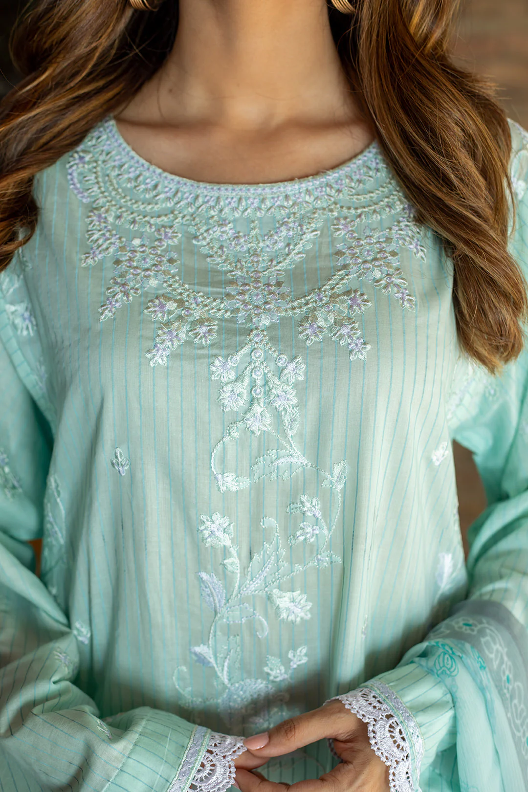 Embroidered Shirt Shalwar Dupatta - 0051 - Image 5
