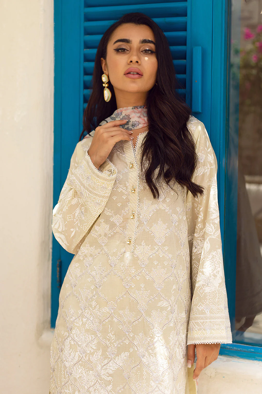 Embroidered Shirt Shalwar Dupatta - 0052 - Image 2