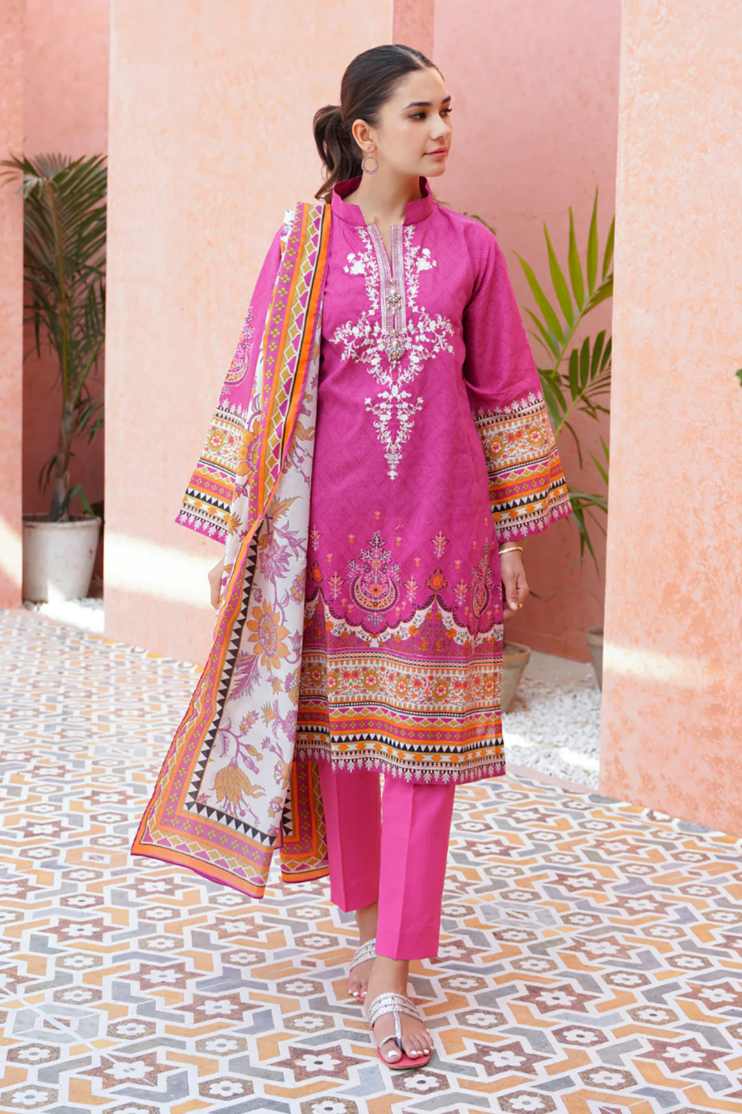 Embroidered Shirt Shalwar Dupatta - 0172 - Image 3
