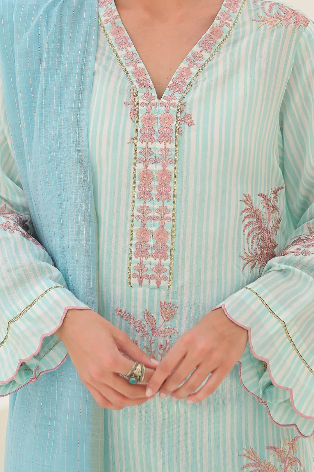 Embroidered Shirt Shalwar Dupatta - 0288 - Image 3