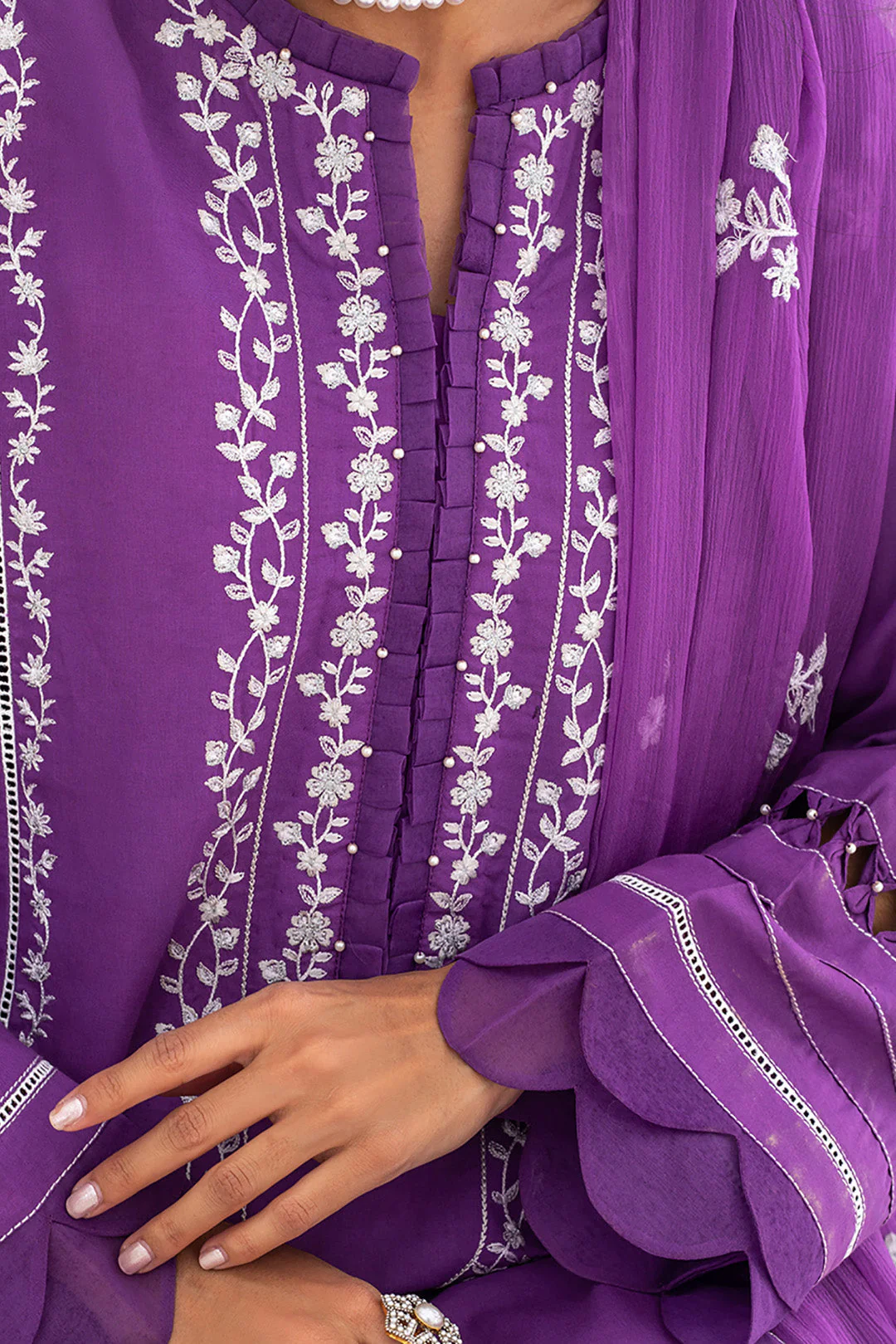 Embroidered Shirt Shalwar Dupatta - 0292 - Image 4