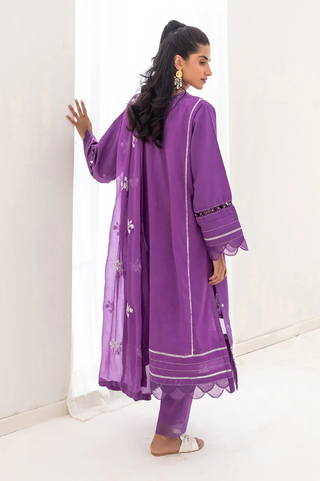 Embroidered Shirt Shalwar Dupatta - 0292 - Image 5