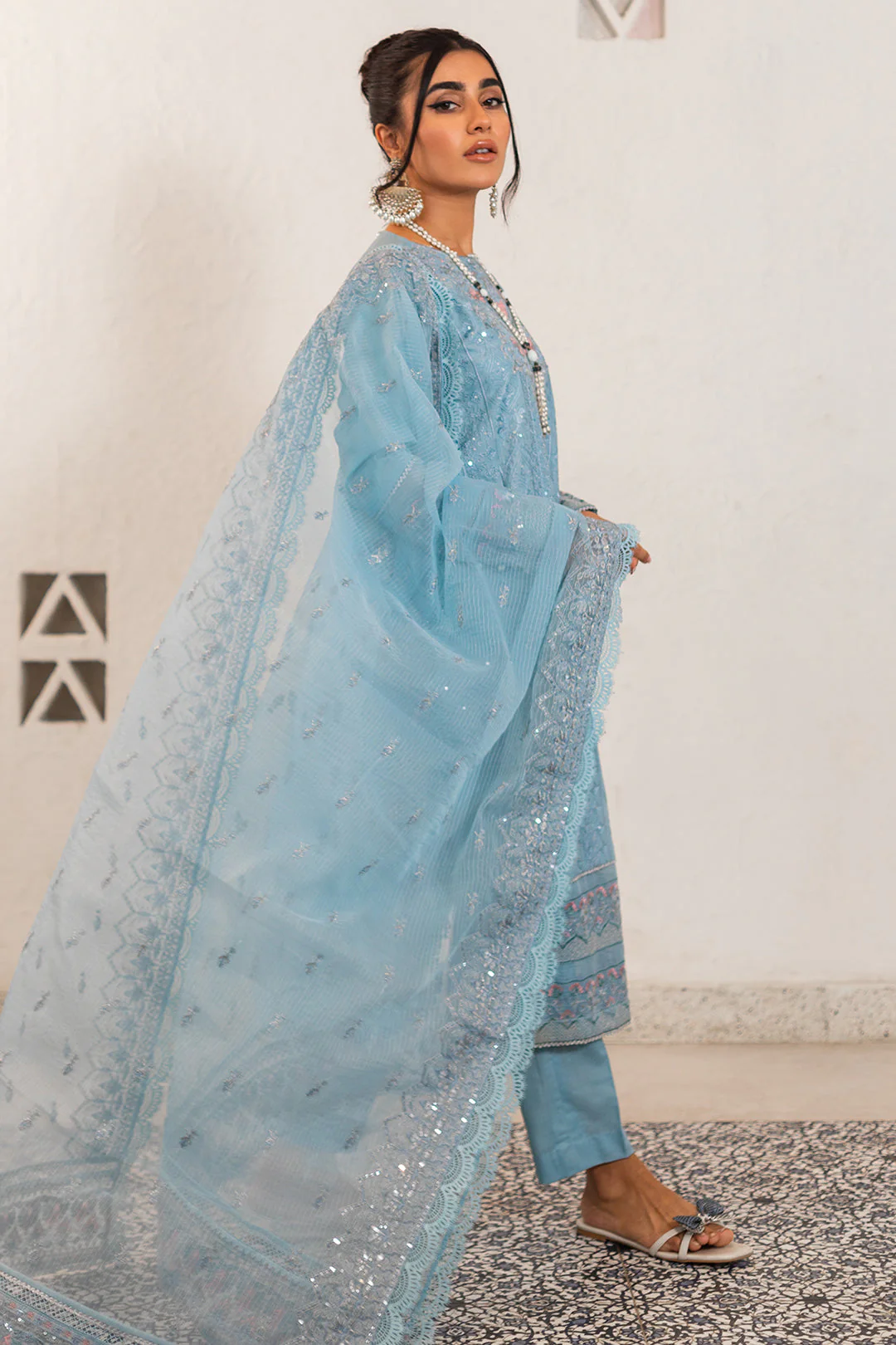 Embroidered Shirt Shalwar Dupatta - 0317 - Image 6