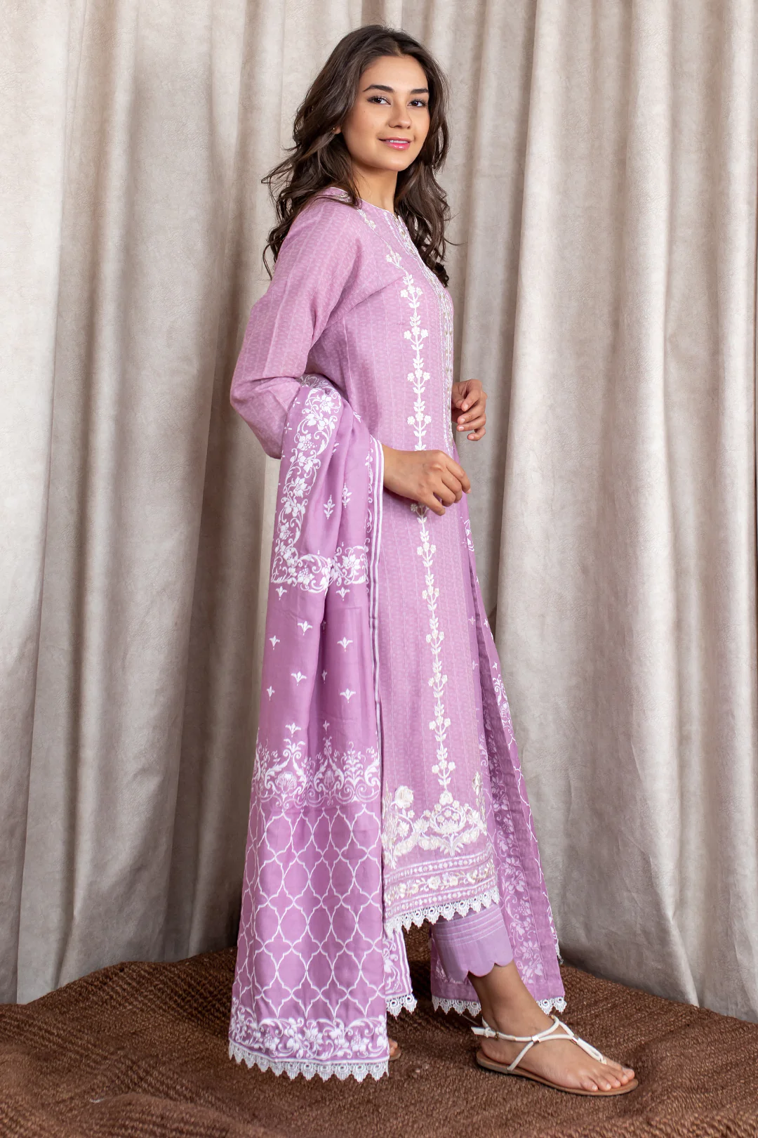 Embroidered Shirt Shalwar Dupatta - 0380 - Image 3