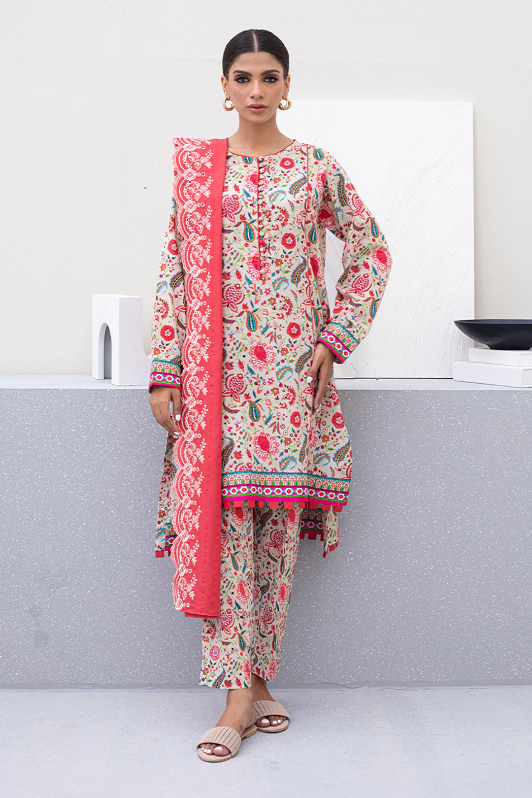 Embroidered Shirt Shalwar Dupatta - 0429 - Image 2