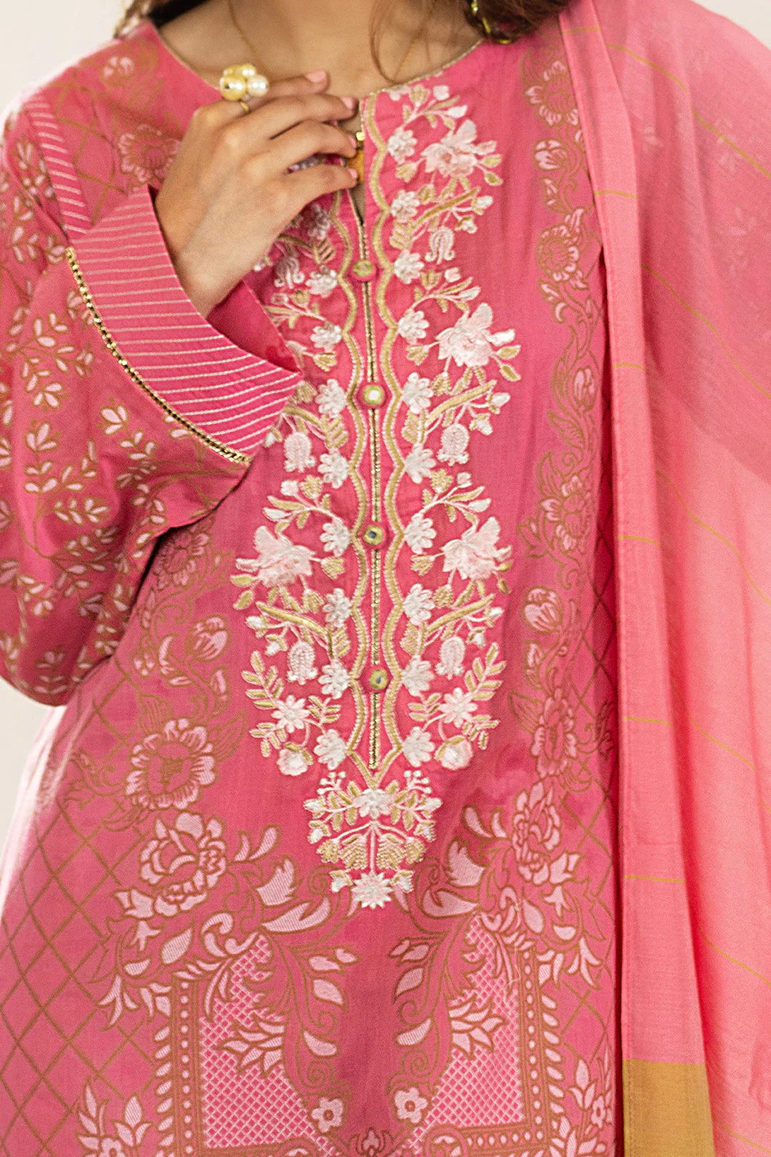 Embroidered Shirt Shalwar Dupatta - 0614 - Image 4