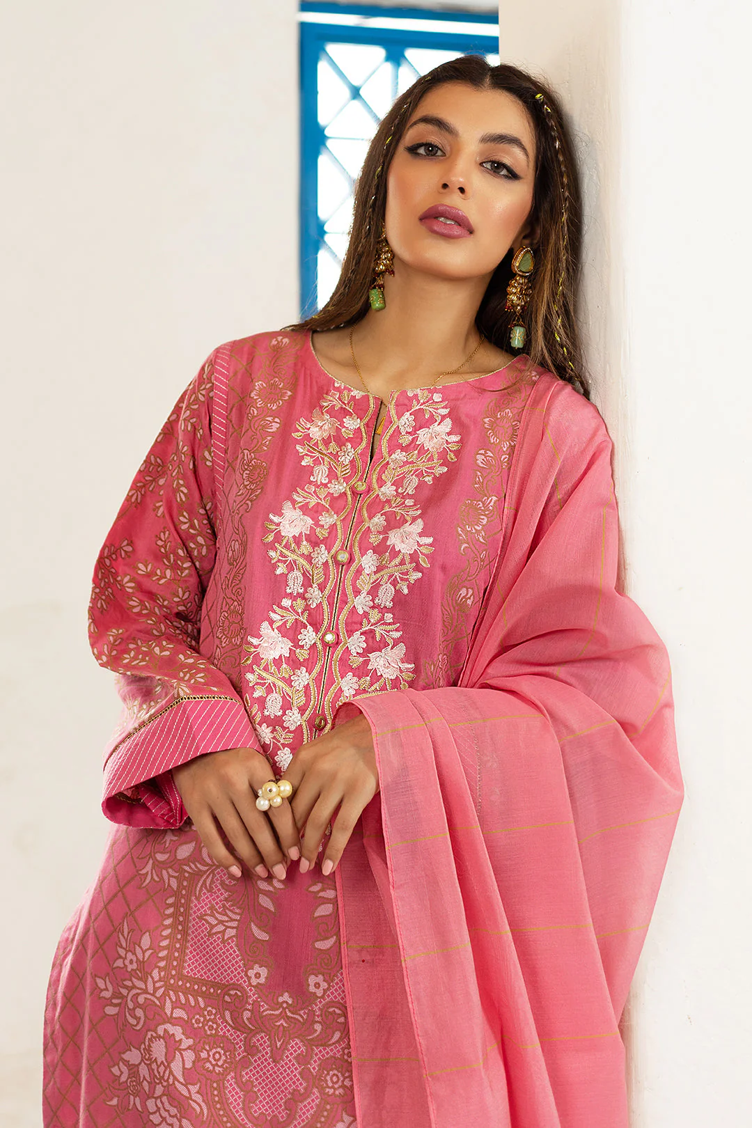 Embroidered Shirt Shalwar Dupatta - 0614 - Image 7