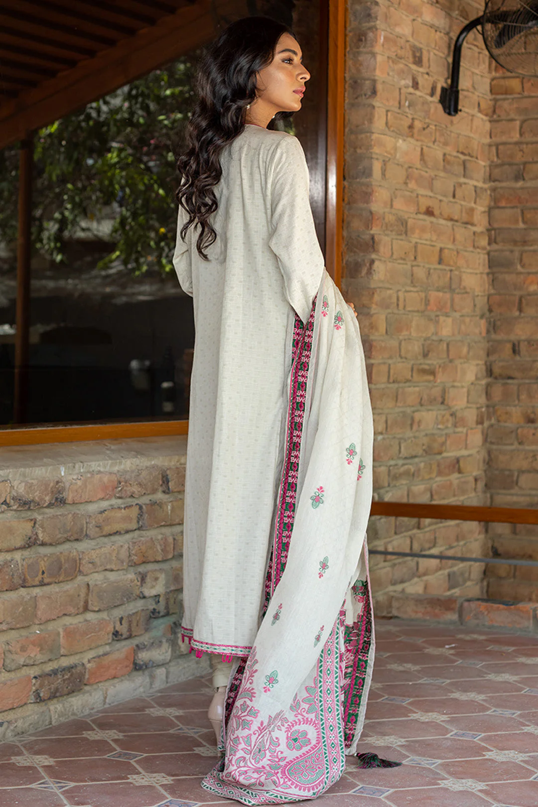 Embroidered Shirt Shalwar Dupatta - 0702 - Image 3