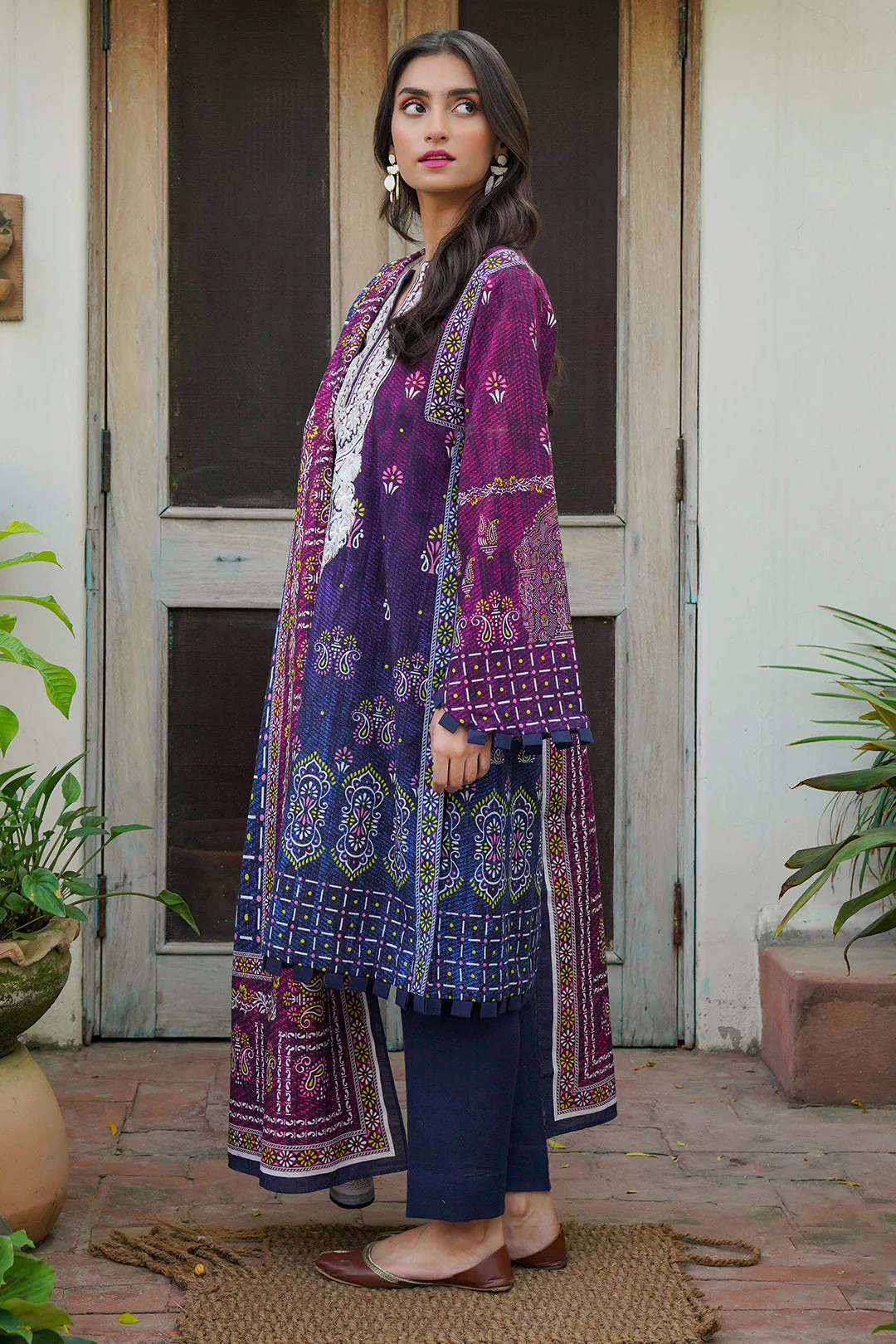 Embroidered Shirt Shalwar Dupatta - 0322 - Image 3