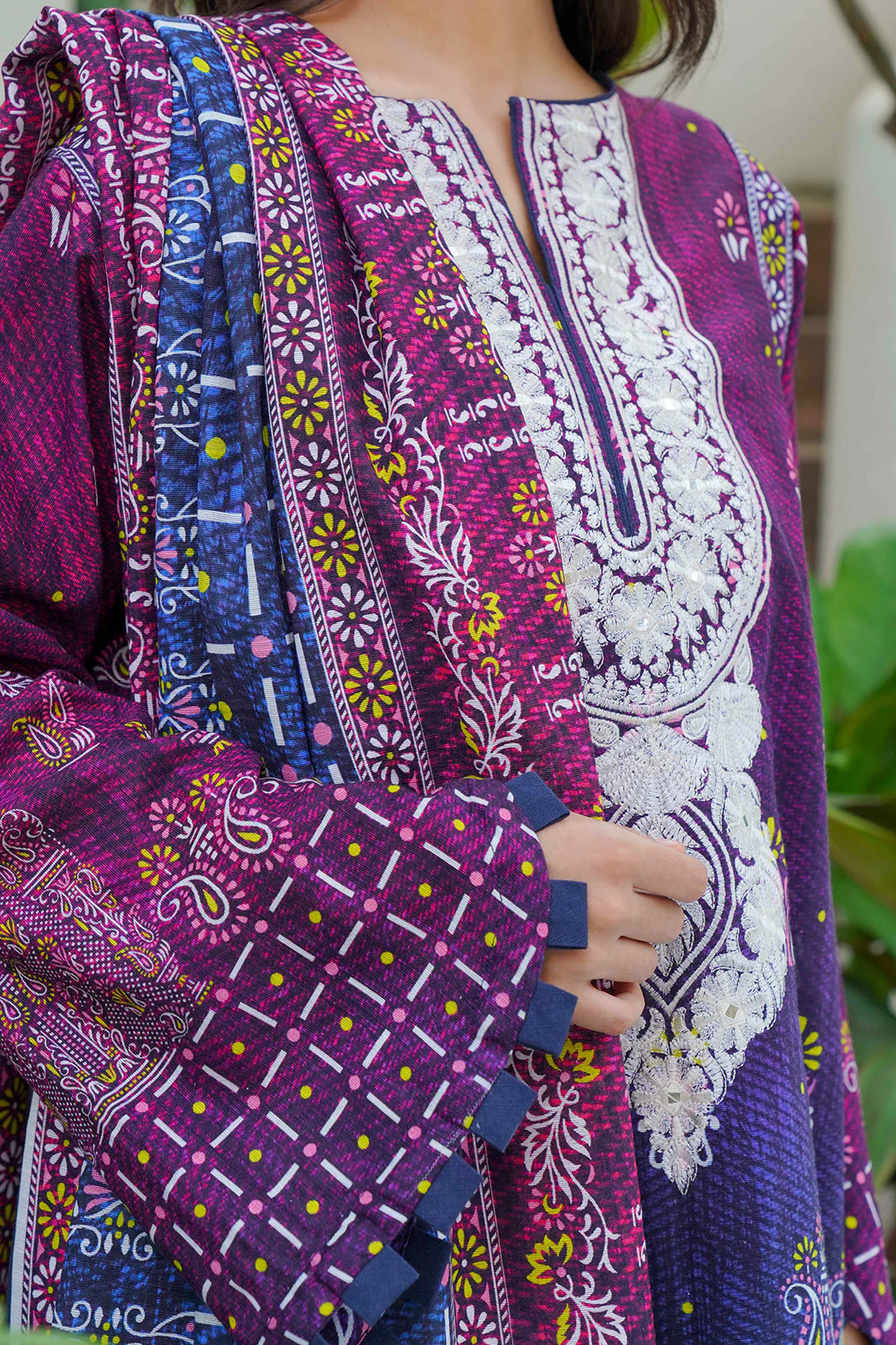 Embroidered Shirt Shalwar Dupatta - 0322 - Image 4