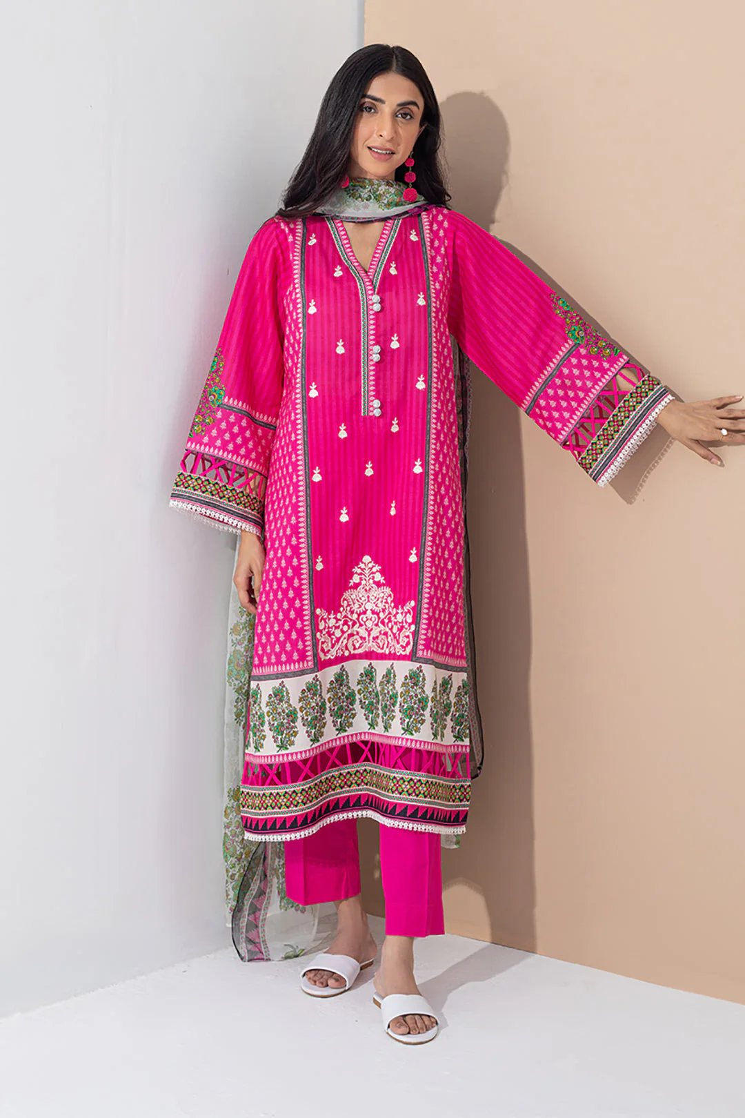 Embroidered Shirt Shalwar Dupatta - 0351 - Image 2