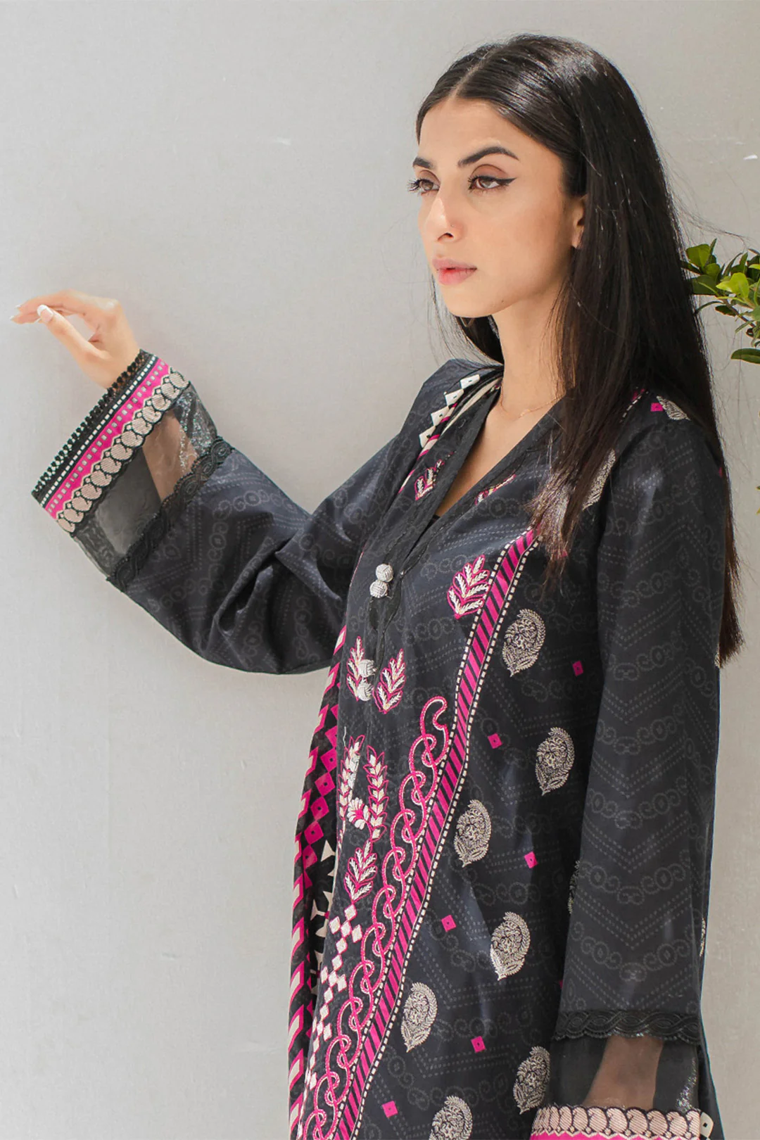 Embroidered Shirt Shalwar Dupatta - 0355 - Image 2