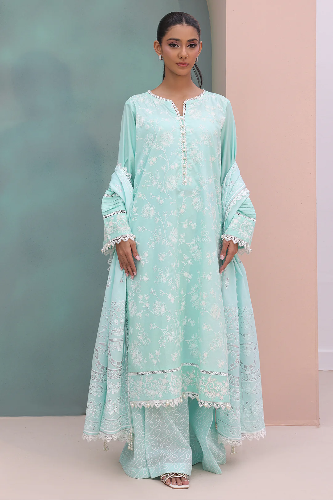 Embroidered Shirt Shalwar Dupatta - 0073 - Image 3
