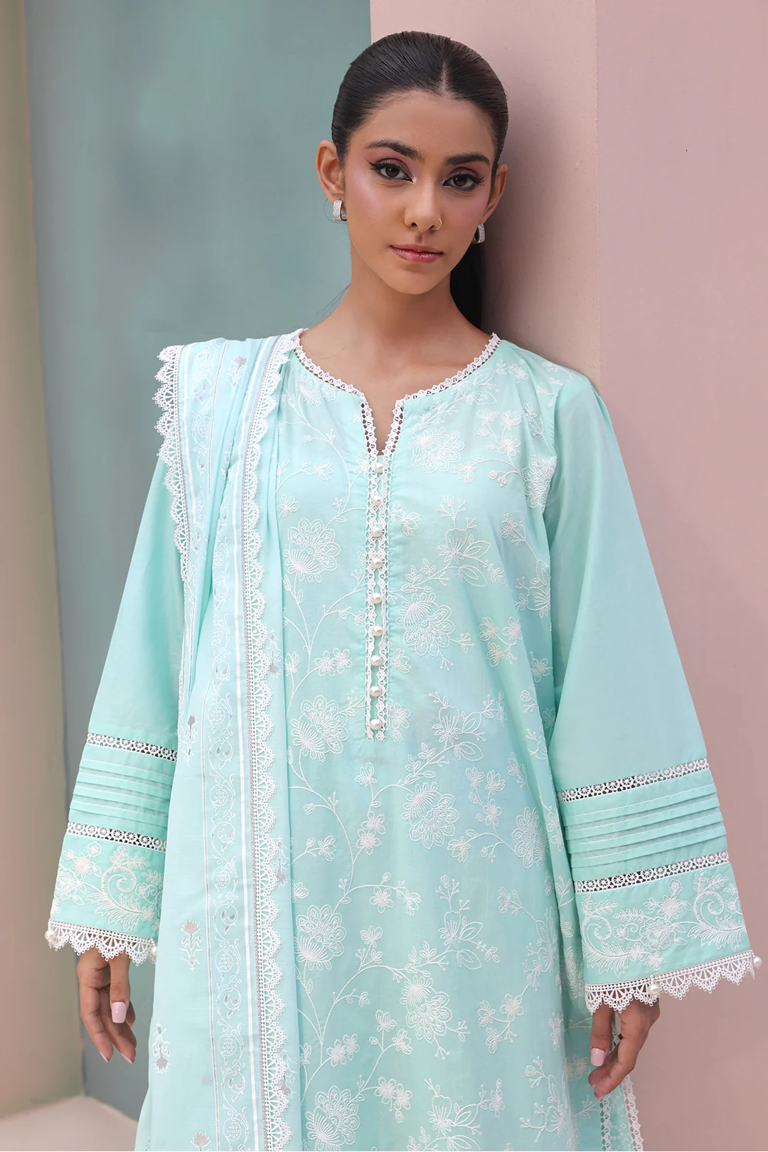Embroidered Shirt Shalwar Dupatta - 0073 - Image 5