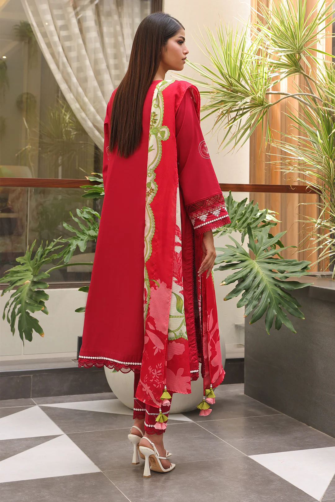 Embroidered Shirt Shalwar Dupatta - 0074 - Image 6