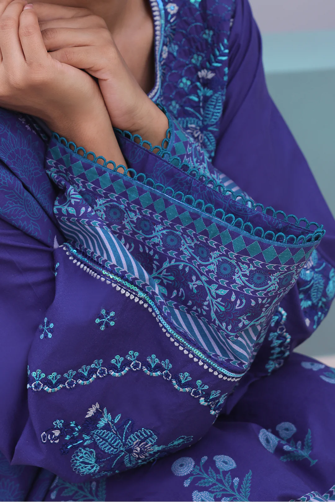 Embroidered Shirt Shalwar Dupatta - 0141 - Image 6