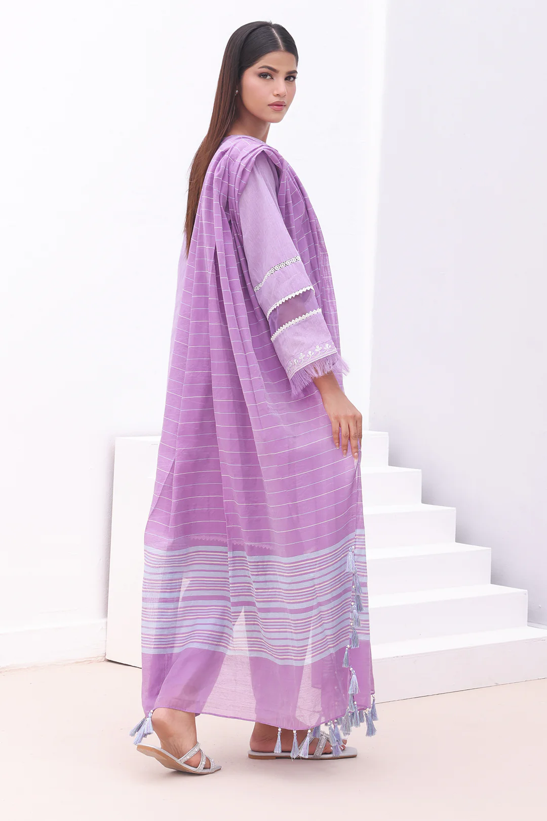 Embroidered Shirt Shalwar Dupatta - 0145 - Image 6