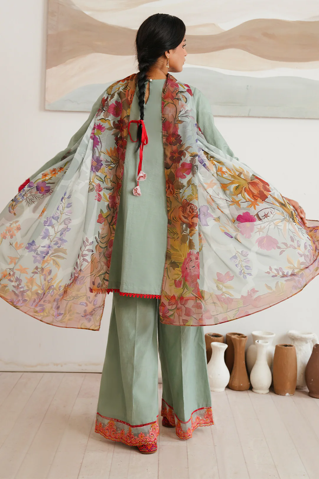 Embroidered Shirt Shalwar Dupatta - 0149 - Image 5
