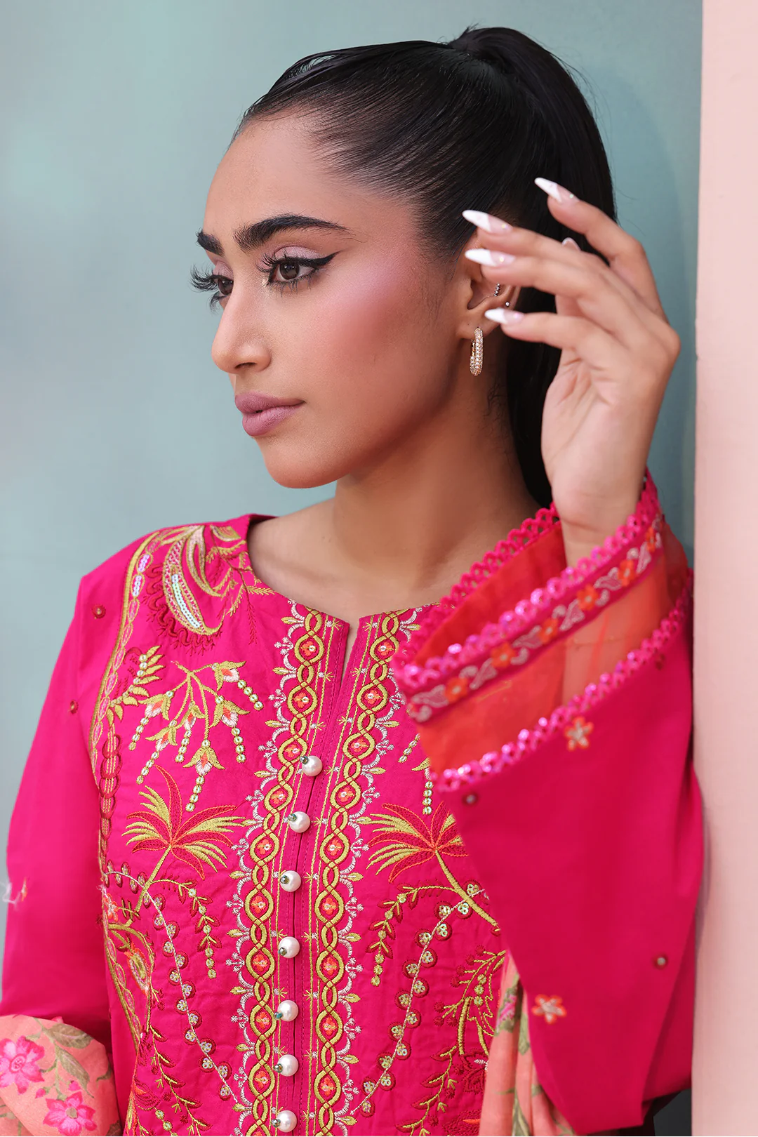 Embroidered Shirt Shalwar Dupatta - 0151 - Image 3