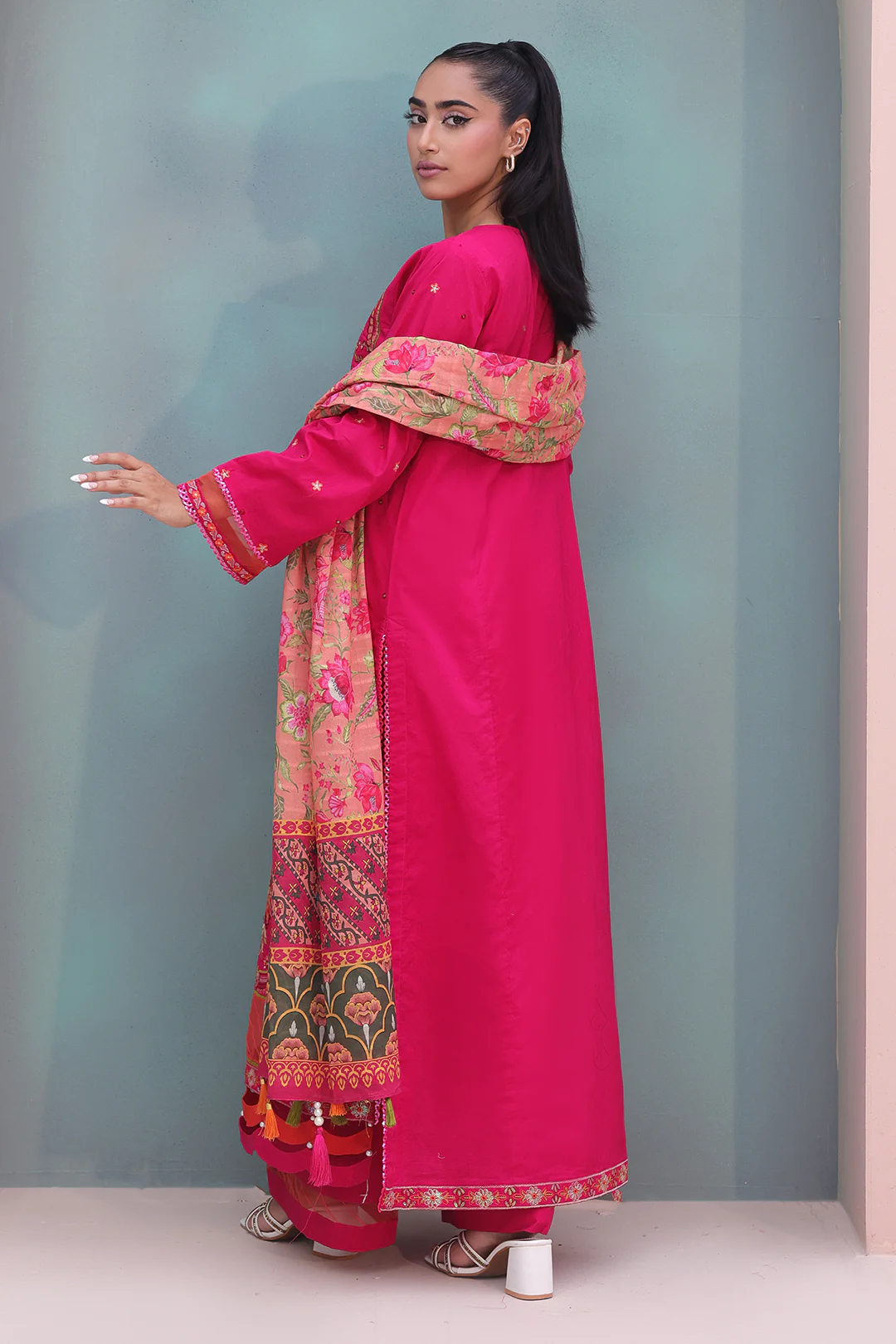 Embroidered Shirt Shalwar Dupatta - 0151 - Image 5