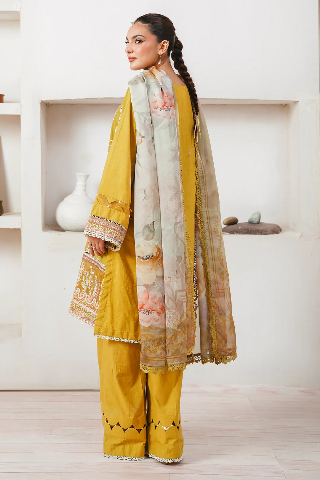 Embroidered Shirt Shalwar Dupatta - 0156 - Image 5