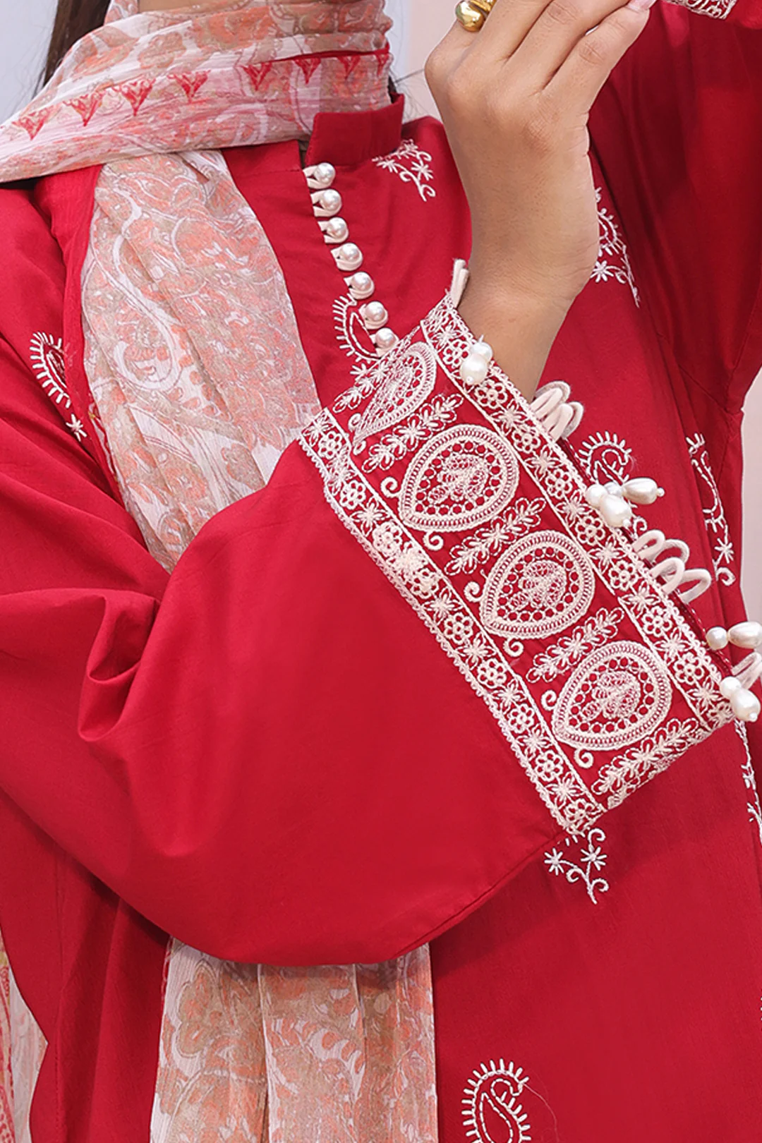 Embroidered Shirt Shalwar Dupatta - 0602 - Image 6