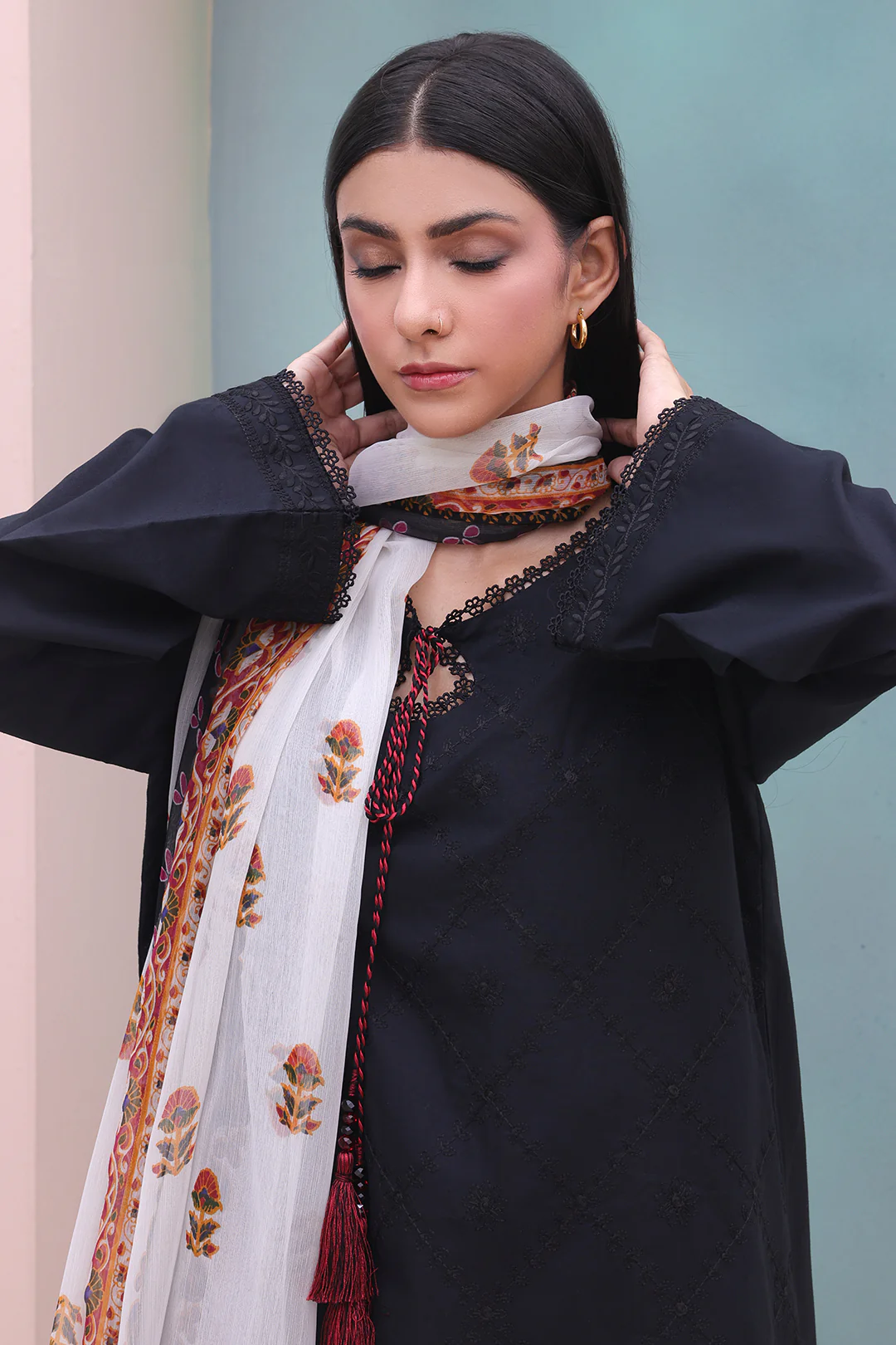 Embroidered Shirt Shalwar Dupatta - 0605 - Image 2