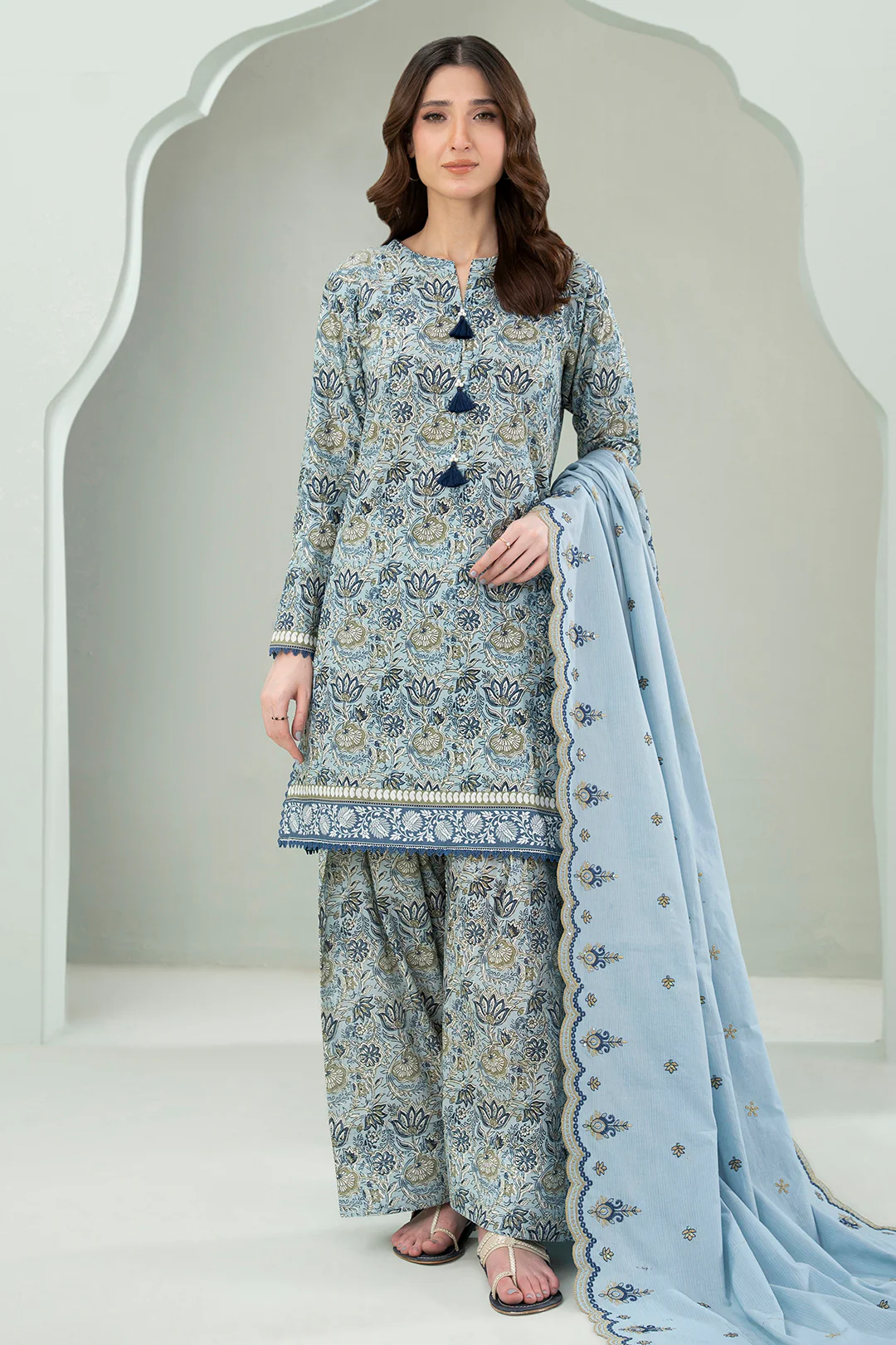 Embroidered Shirt Shalwar Dupatta - 0645